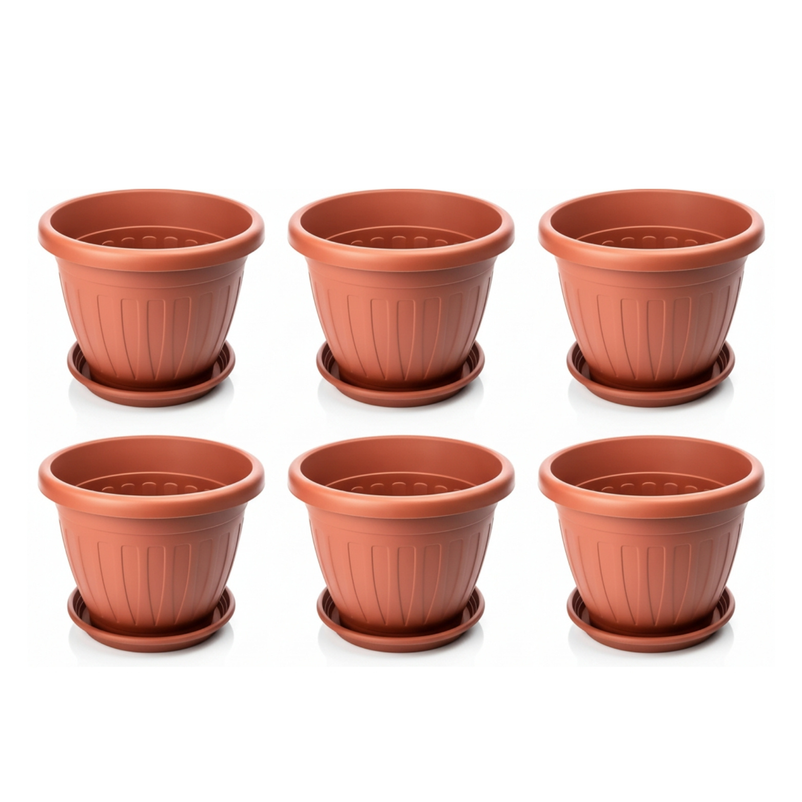 6-pack Flower Pot With Saucer, 50cm Plant Pot, Flower Planter