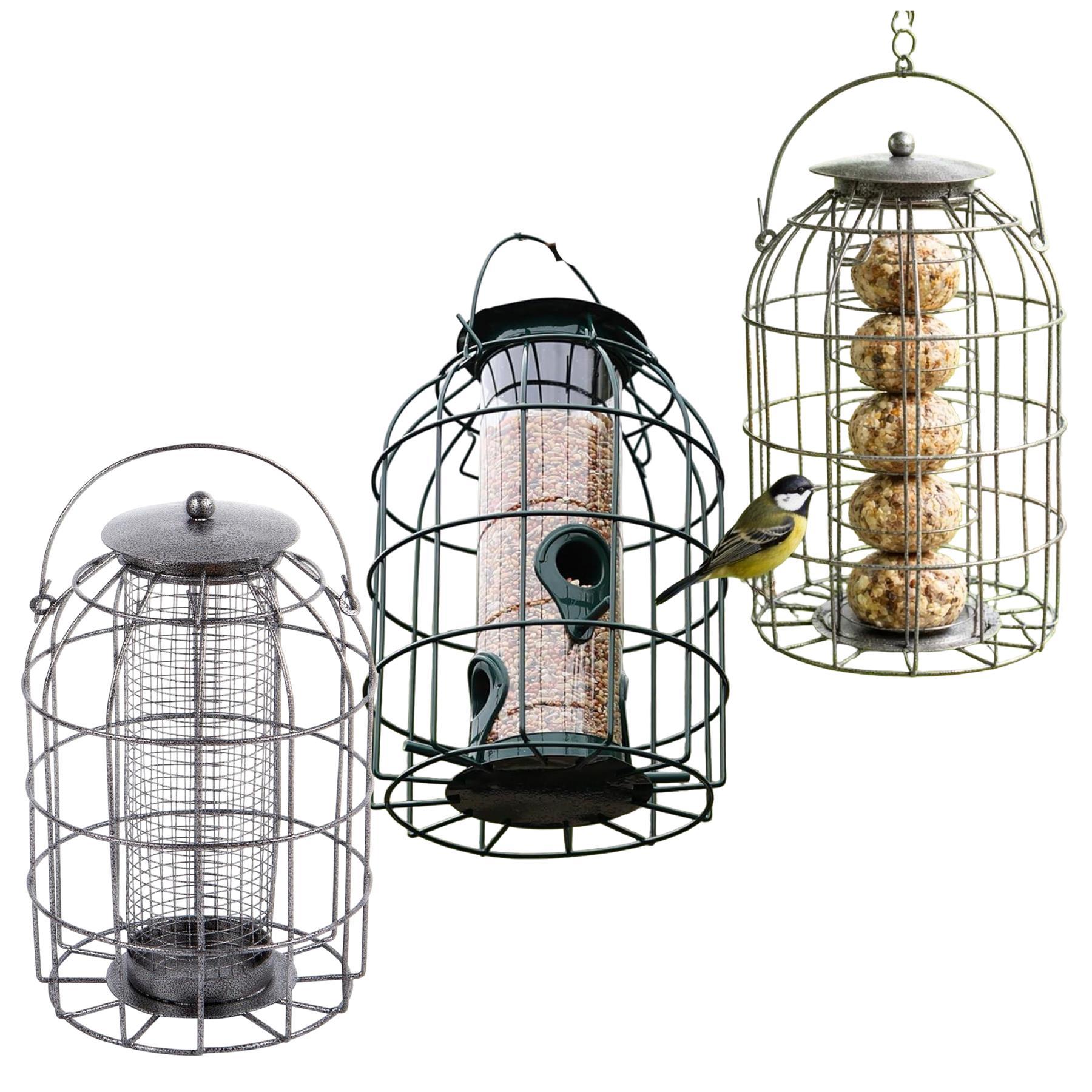 TEMU Pack Of 3 Premium Wild Bird Hanging Nut Seed & Fat Ball Feeder