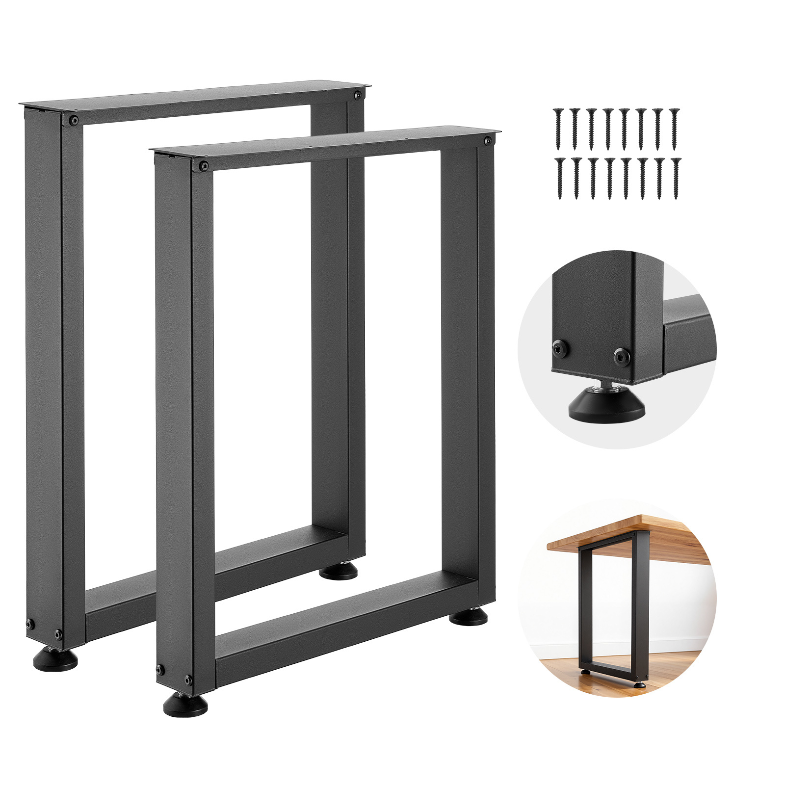 TEMU VEVOR Gambe per Tavolo, 750 x 600 mm (Altezza x Larghezza) Gambe per Mobili in Acciaio , Design , Facile Montaggio, Carico Massimo 1000 kg, per