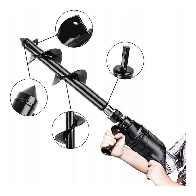 Auger Drill Bit For Planting Soil, 30/8 Cm, Compatible With Screwdrivers