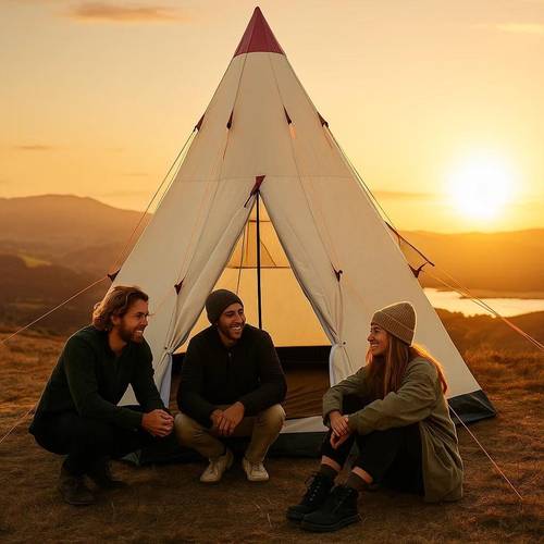 2 3 person teepee camping tent weather resistant easy to set up