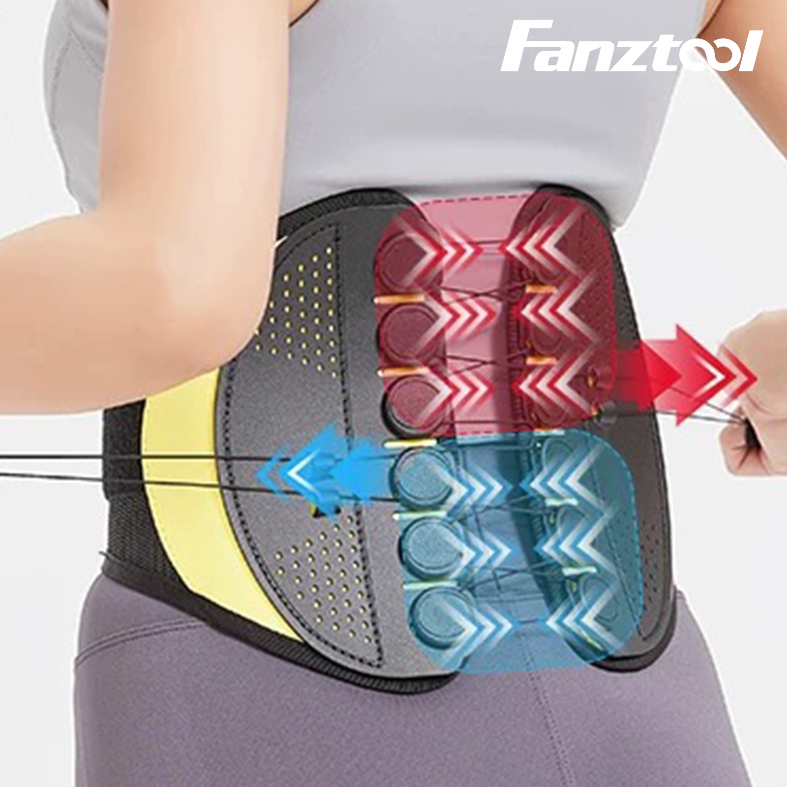 Fanztool Back Support Belt With 80° Pre-shaped Angle, Breathable Lumbar Support, Ergonomic, Flexible – Suitable For Larger Waist , (2xl)