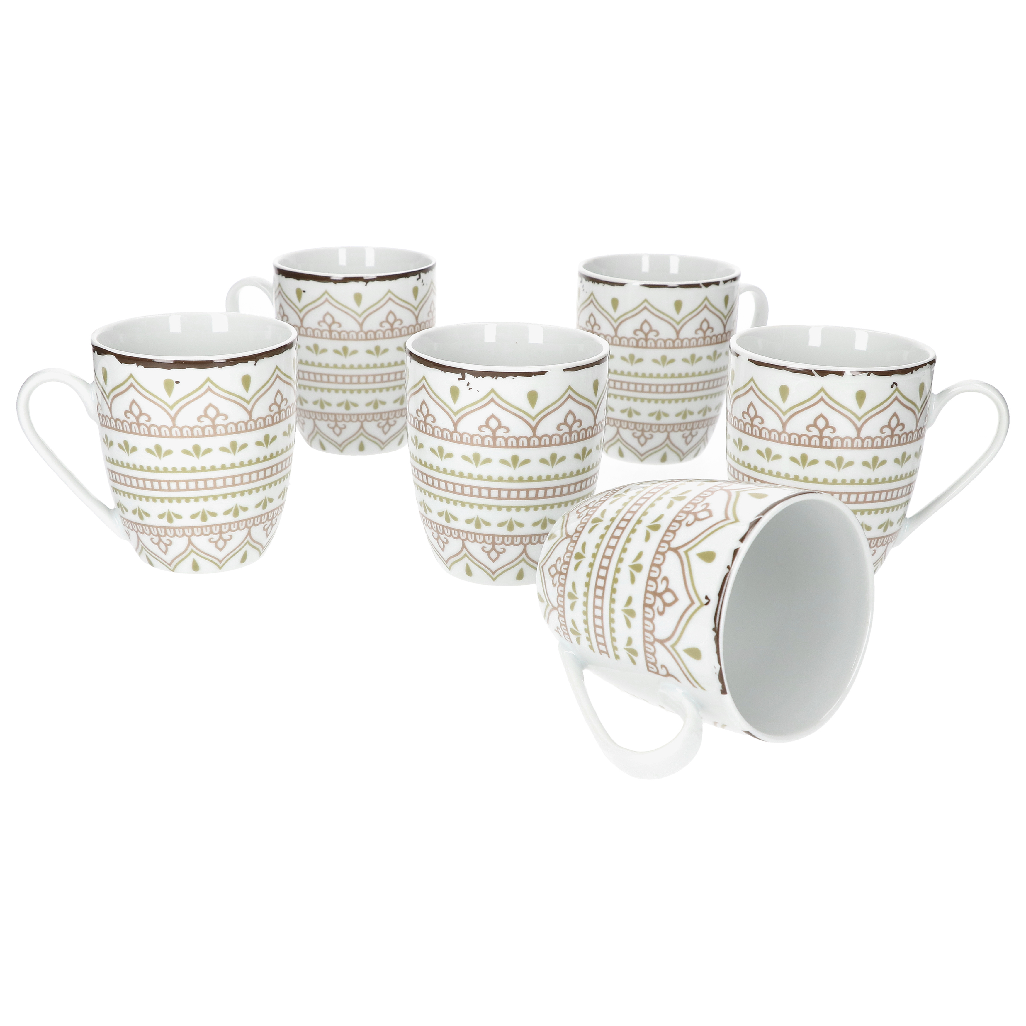 Image of Mambocat Riva 6pcs Set. Coffee Cup Set For 6 People, Large Coffee Cup, Xl Fine Porcelain Cup.