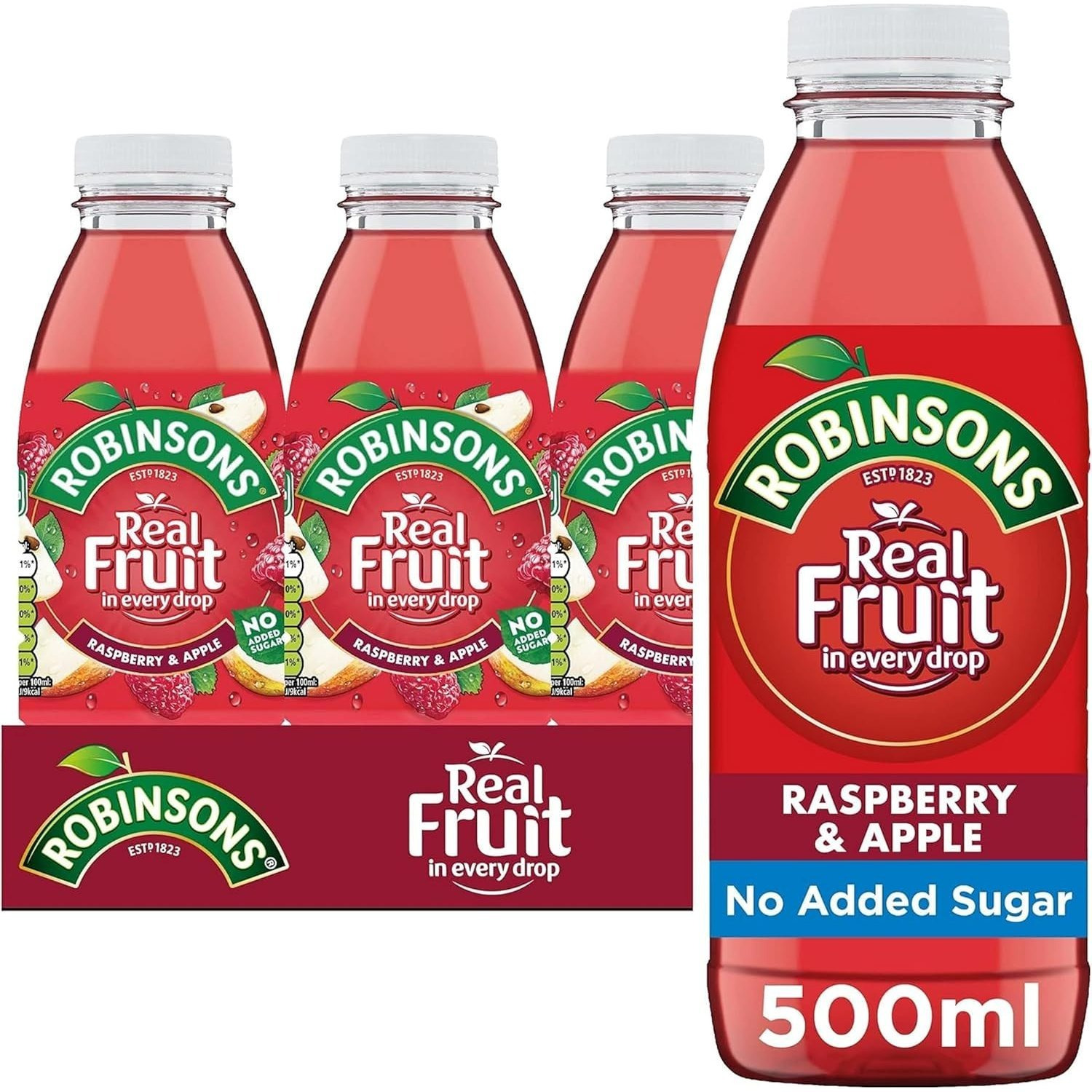 TEMU Robinsons Low Calorie, No Artificials, Raspberry & , 500 Ml, Pack Of 12
