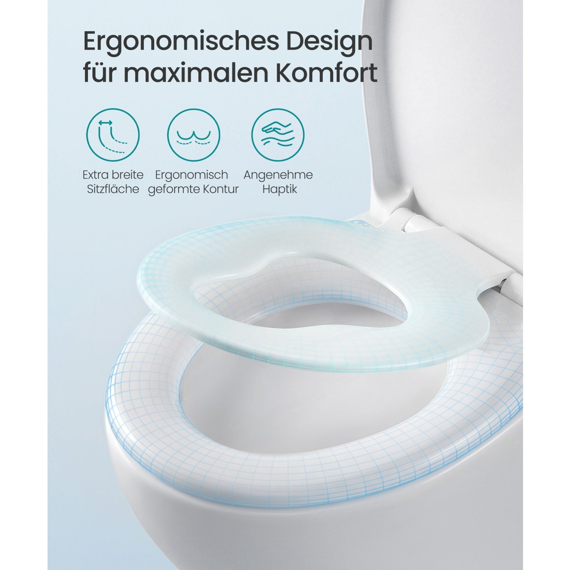 Wc Seat O-shape, Toilet Seat, Automatic Lowering, Removable Toilet Lid, Handle, Simple Installation, Up To 300 Kg, For Family Bathrooms – Design, Functional Features, Minimalist Look, White
