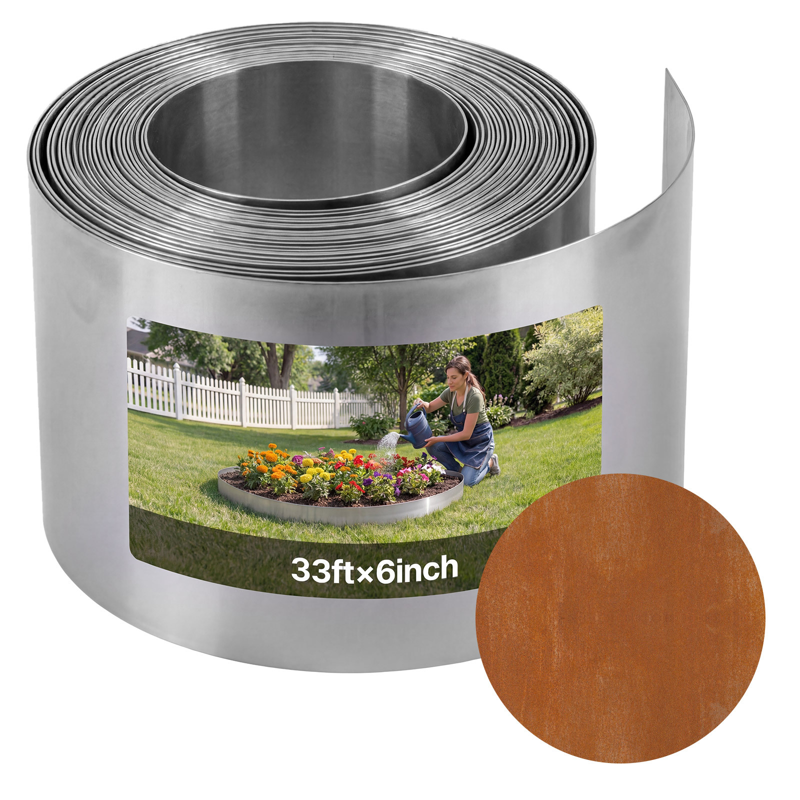 Image of Vevor Corten Steel Landscape Edging, 1000 X 15 Cm Steel Edging For Landscaping With Gloves, Easy-to-install Metal Strips, Metal Garden Edge Border For Flower Bed, Yard Pathway
