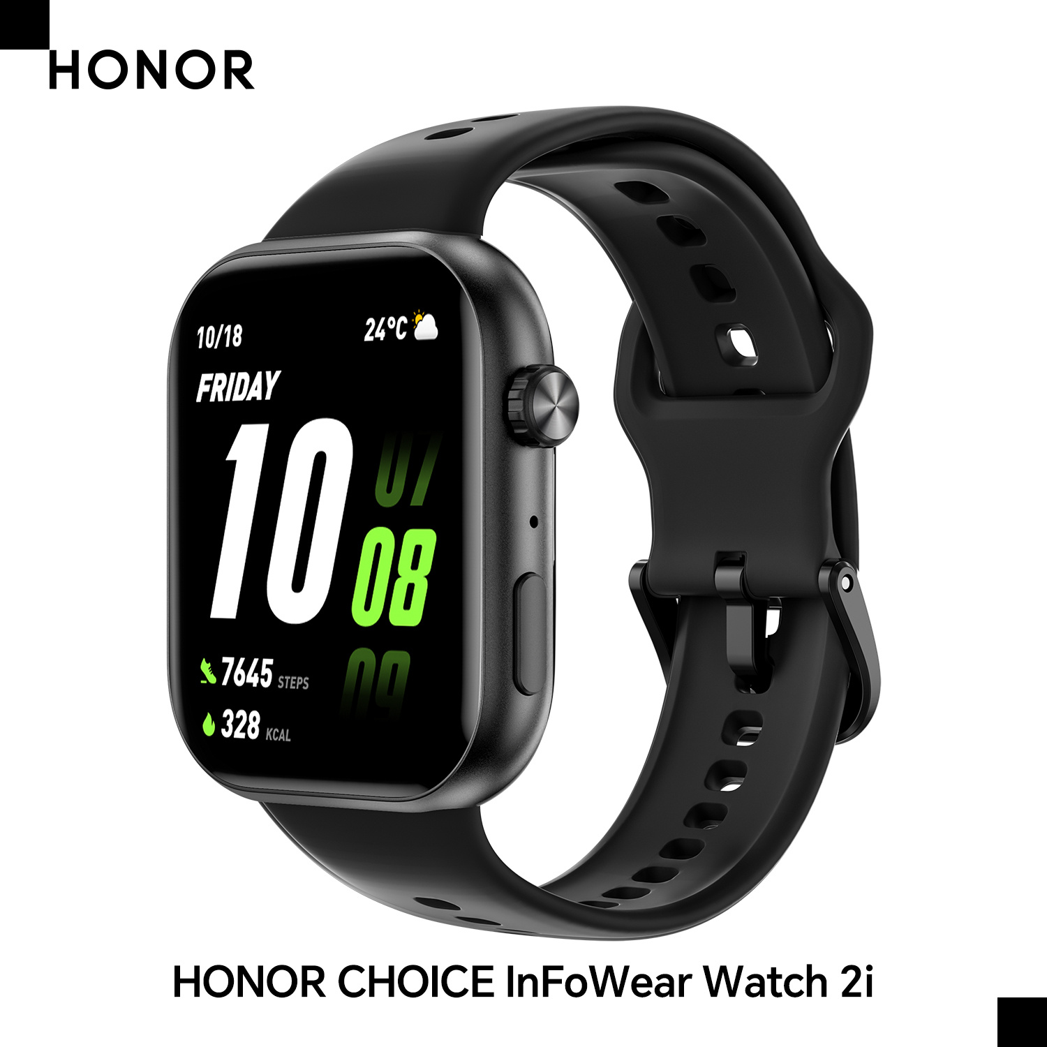 Honor Watch 2i Smartwatch, 1.85-inch Amoled Display, Bluetooth Calling, Sleep Monitoring, 109 Sports , Sedentary Reminder, Music Control, Up To 14 Days, Health Management For Women