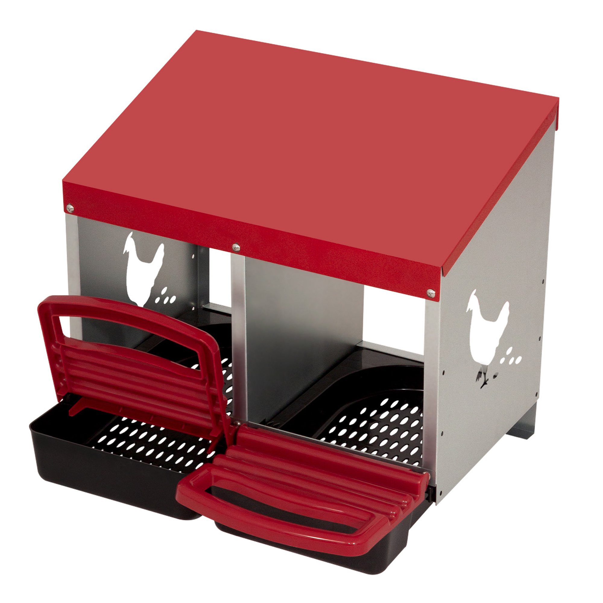 Image of 2pcs Poultry Egg Stall, Galvanized Steel And High-strength Plastic, Easy To Assemble, No Power Required, Options For Wall Or Floor Mounting, Protects Eggs.