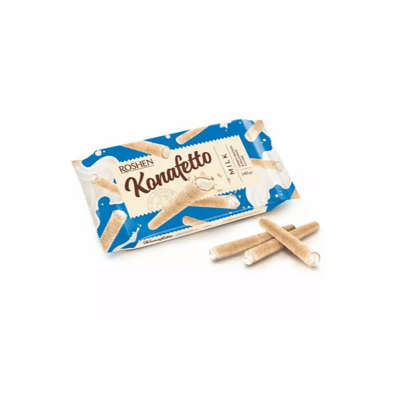 Roshen Konafetto Tubes With Cream Filling, 140g