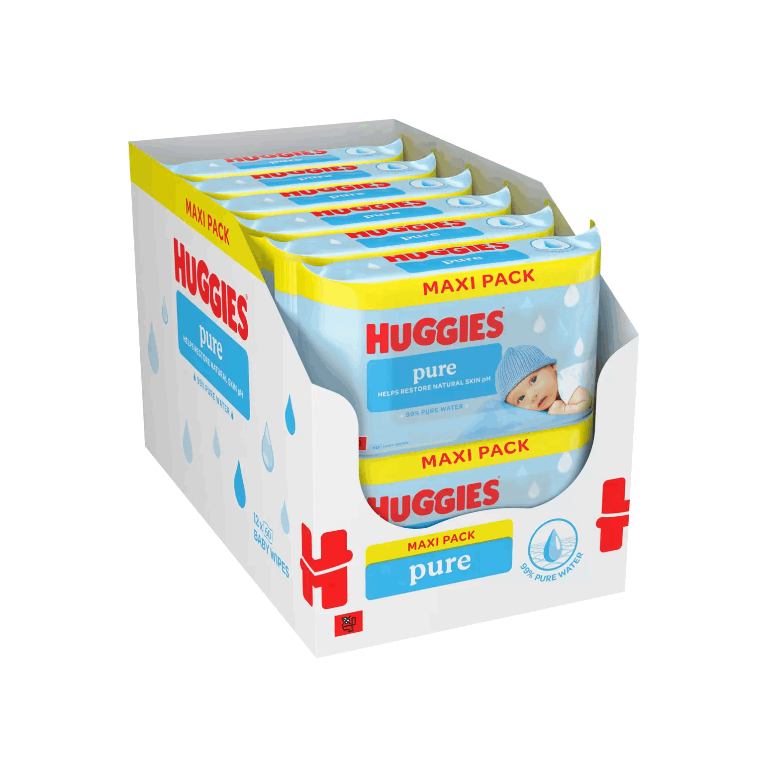 TEMU Plastic Free Baby Wipes, 12 X 60 Wipes