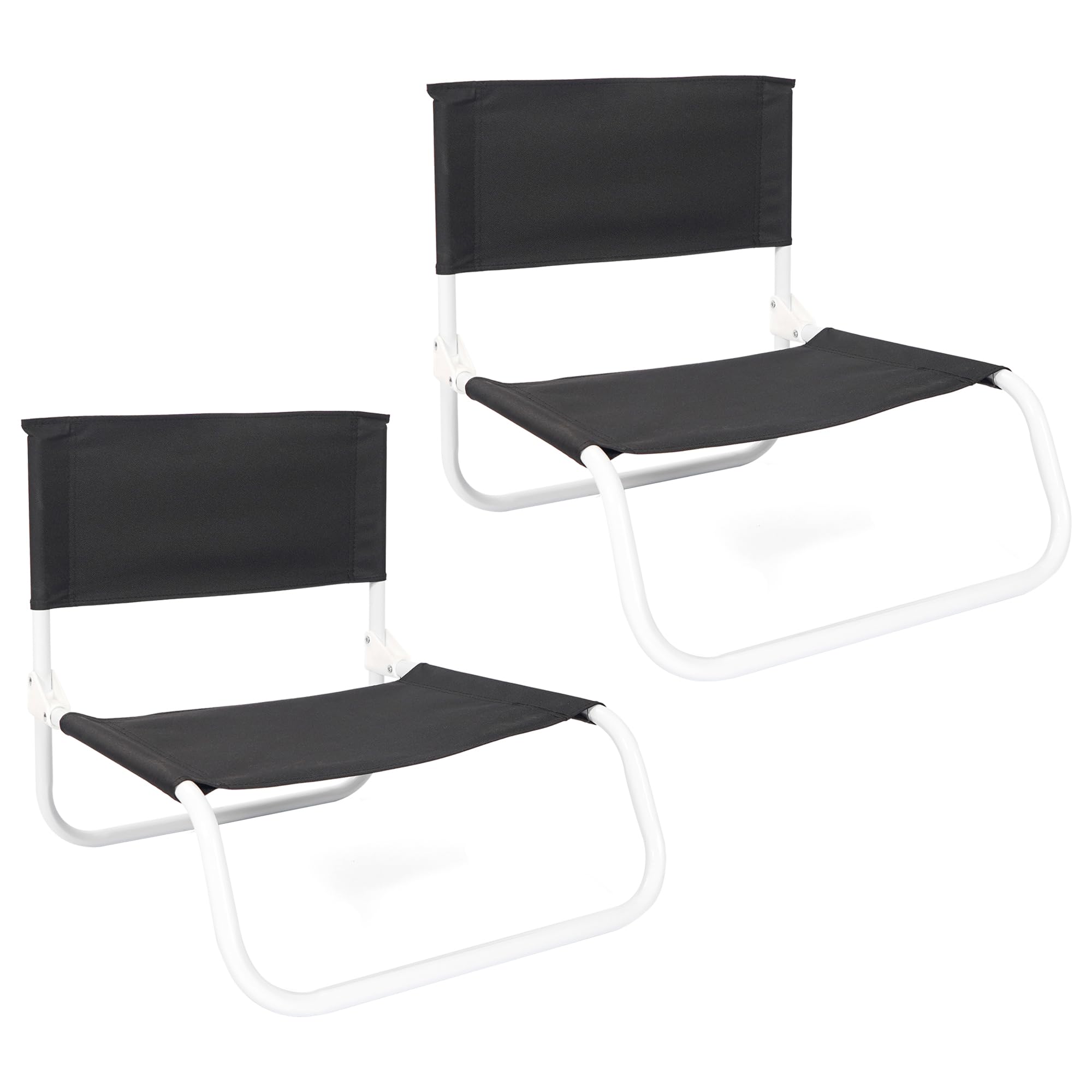 TEMU Ilgruppone Couple Beach Lounger Set, 2-piece Portable Foldable Sunbed, Compact Steel Garden Chaise Longue, Easy To Carry, Comfortable For Sea,