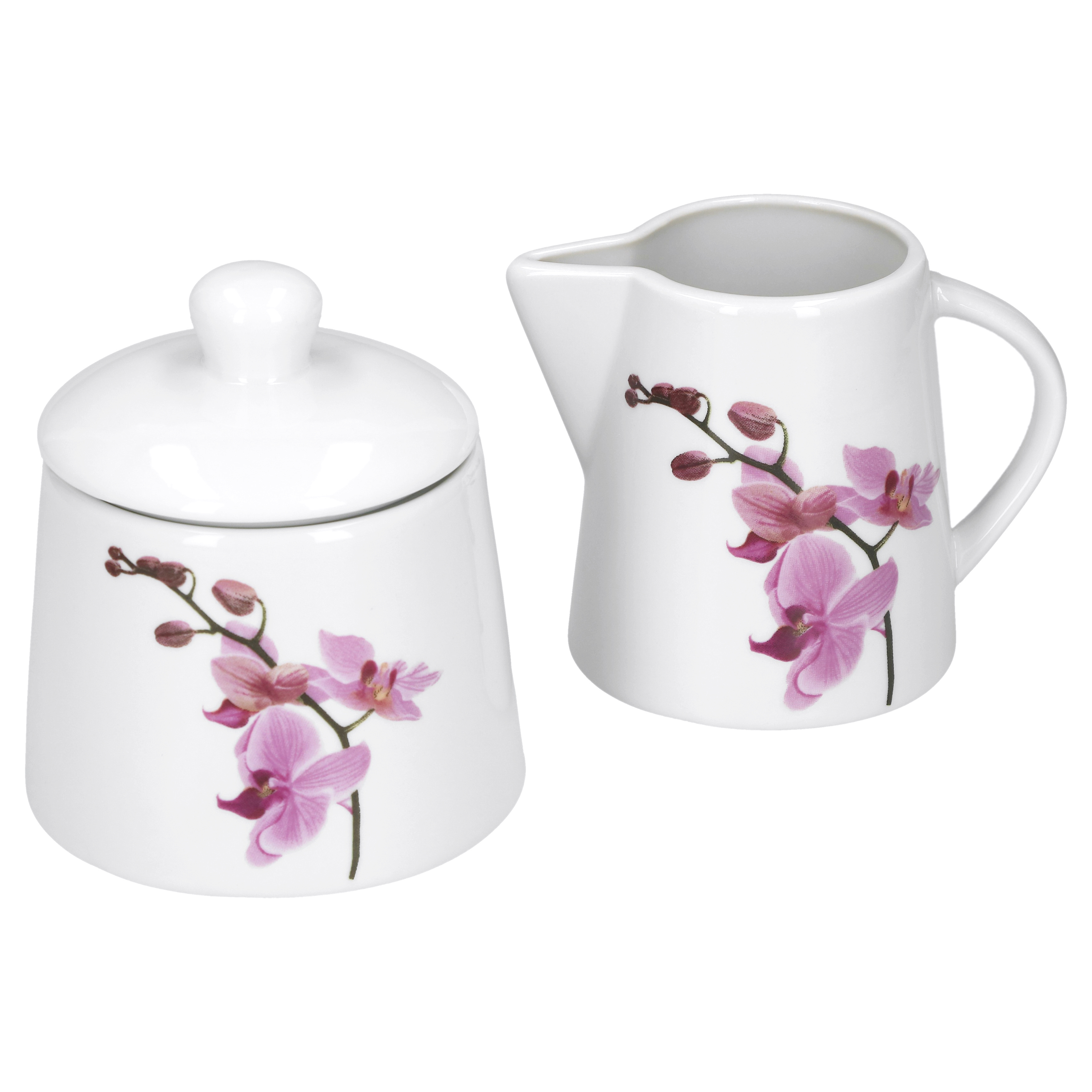 Coffee Accessory Set Milk Jug & Sugar Bowl Orchid
