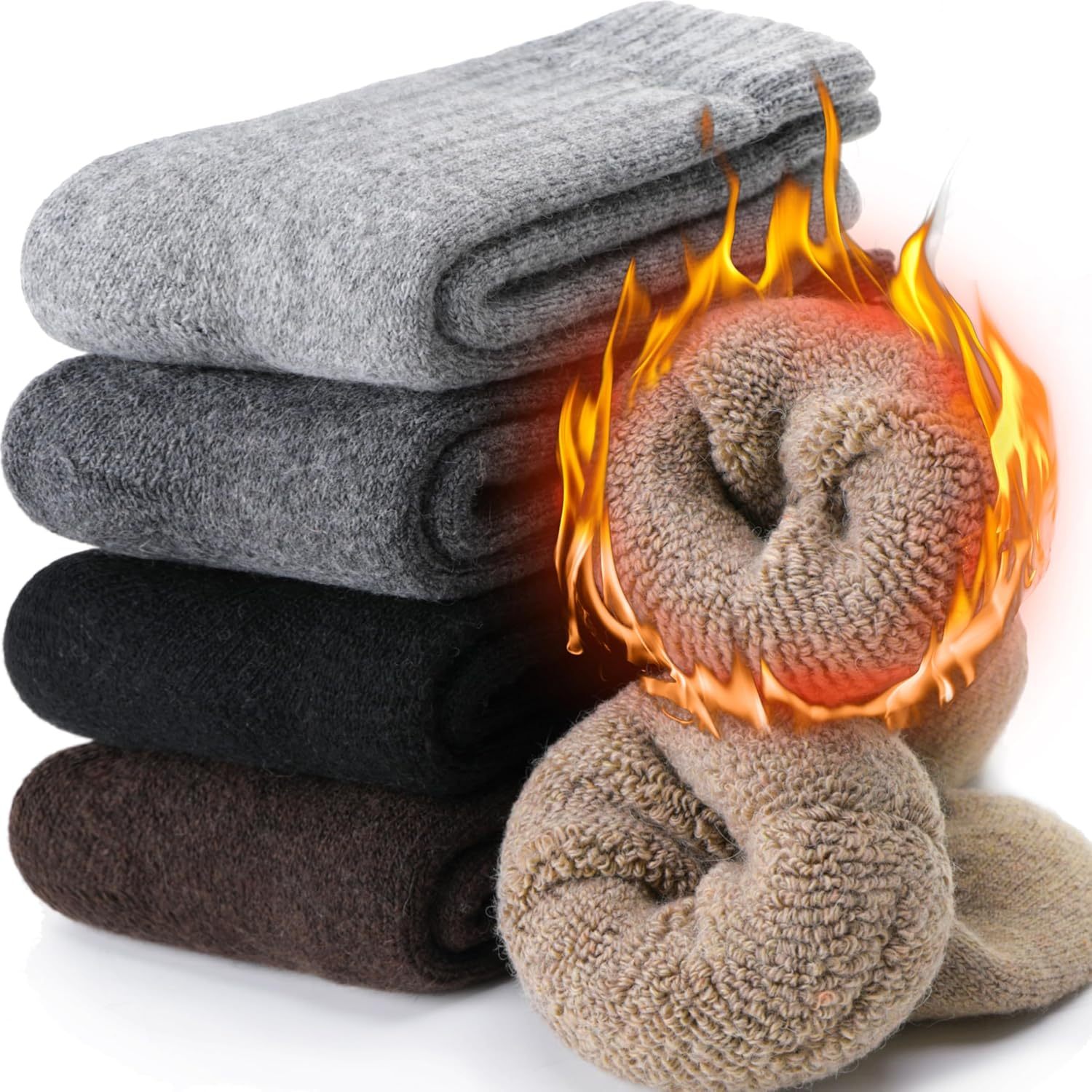 Image of Women's And Men's Size 38-44 - Warm Thick Thermal Socks, Breathable Hiking Socks Outdoor Work Socks Sports Socks Winter