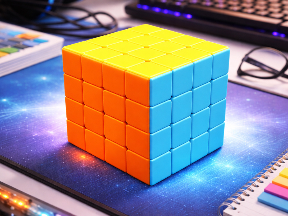 Cub de viteză 4X4, dexteritate logică, puzzle strategic educațional, cub pentru exerciții de memorie și concentrare, joc logic pentru antrenamentul minții, cub puzzle 3D pentru iubitorii de puzzle-uri, cub pentru dezvoltarea abilităților manuale și percepției, cub de viteză clasic cu mecanism de rotație lină, cub logic colorat pentru distracție și învățare, puzzle anti-stres pentru acasă și călătorii, idee de cadou pentru fani ai jocurilor logice.