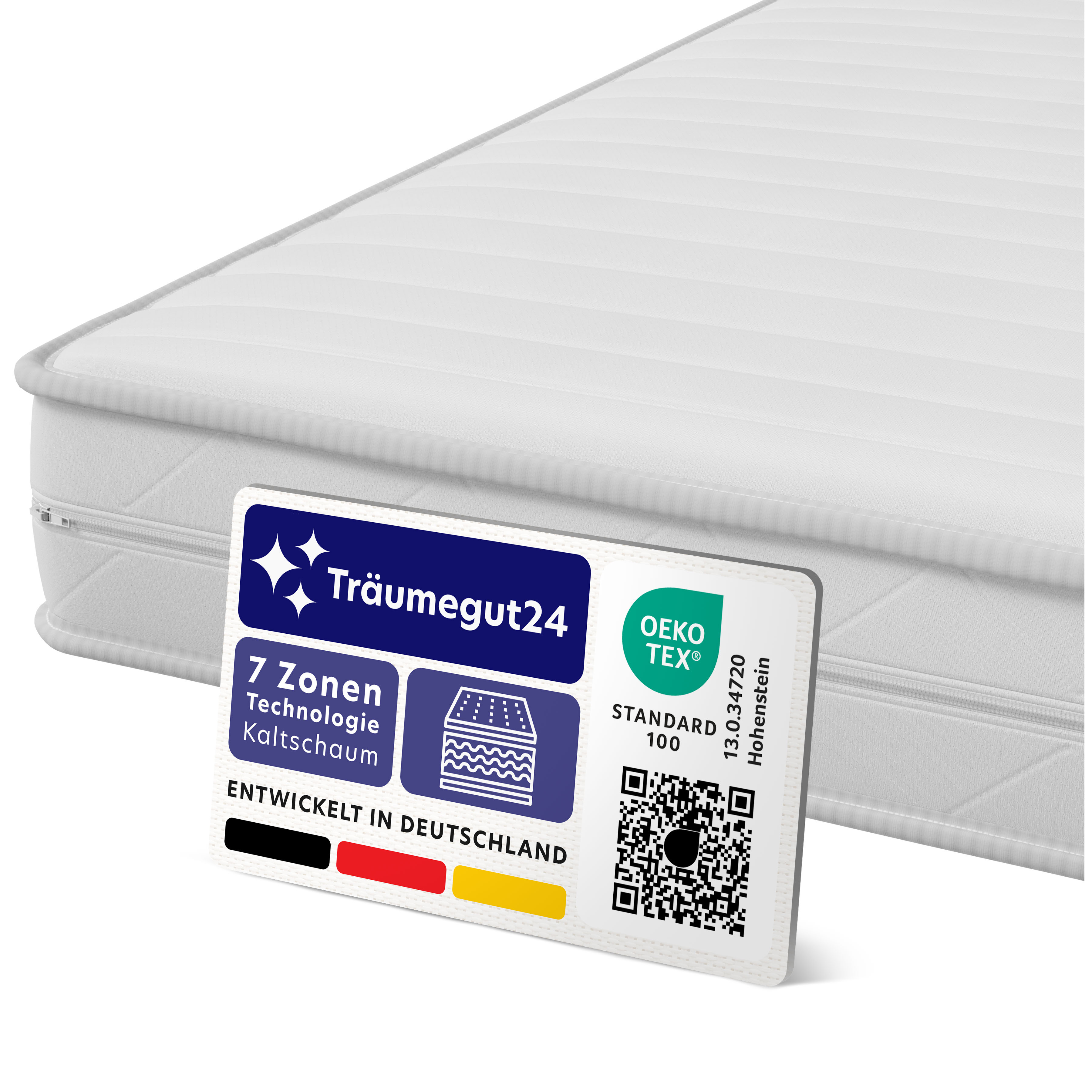 Dreamgood24 - 7-zone Mattress | Ergonomic Mattress | Firmness Grade H3&h4 | Sizes | Hypoallergenic | Removable And Washable Cover | -tex Certified