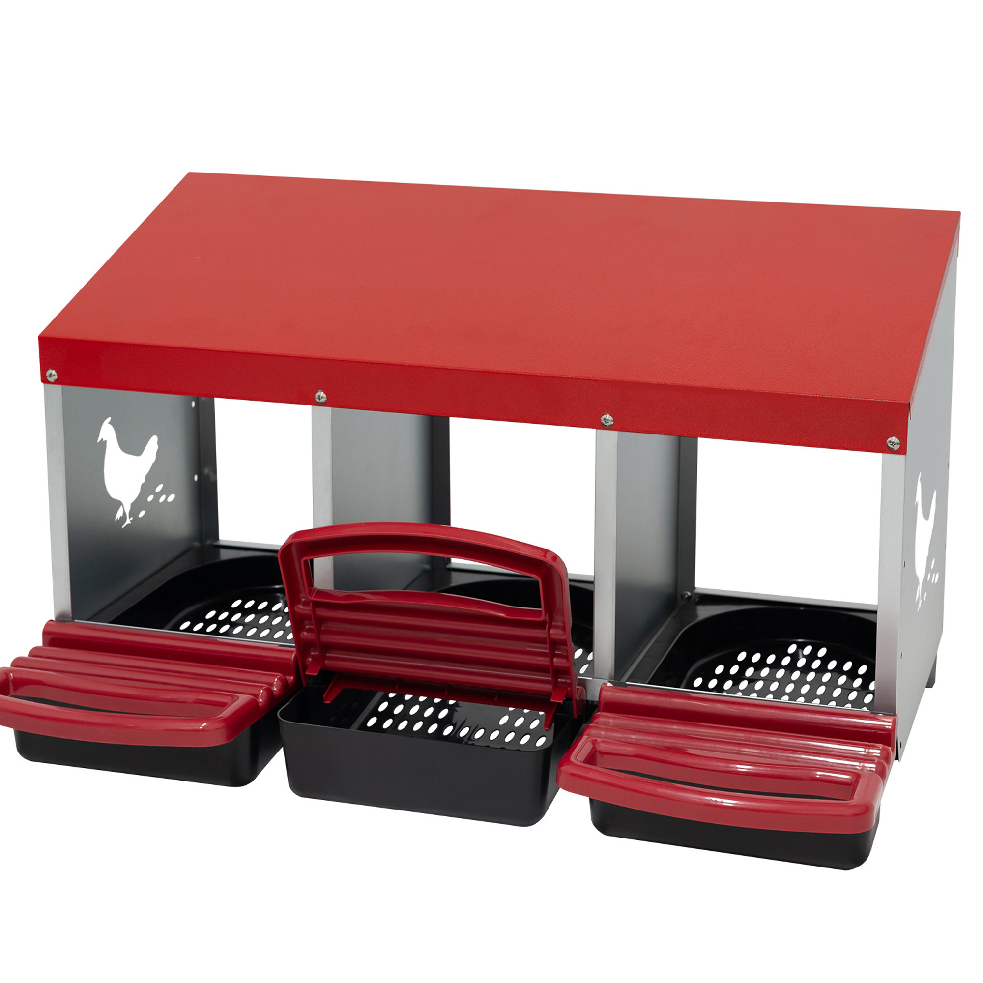 Chicken Nests, Chicken Nesting Boxes, 3-tier For Chickens, Galvanized Steel And High-strength Plastic, Equipped With Egg Collection And Resting Boxes