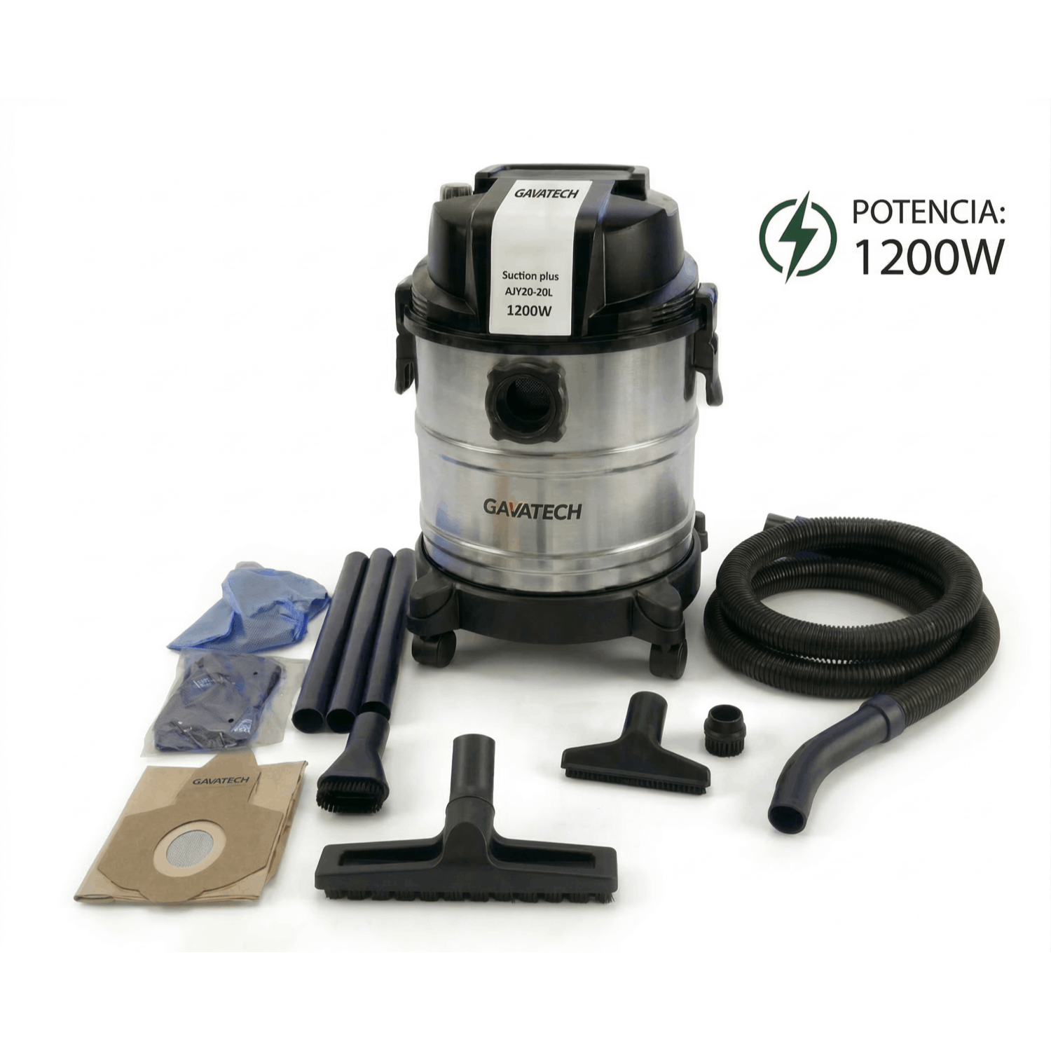 TEMU AJV20-20L – Aspirador de y de 20 Litros, 1200W con Cuerpo de , Cable de y Función de Soplado.