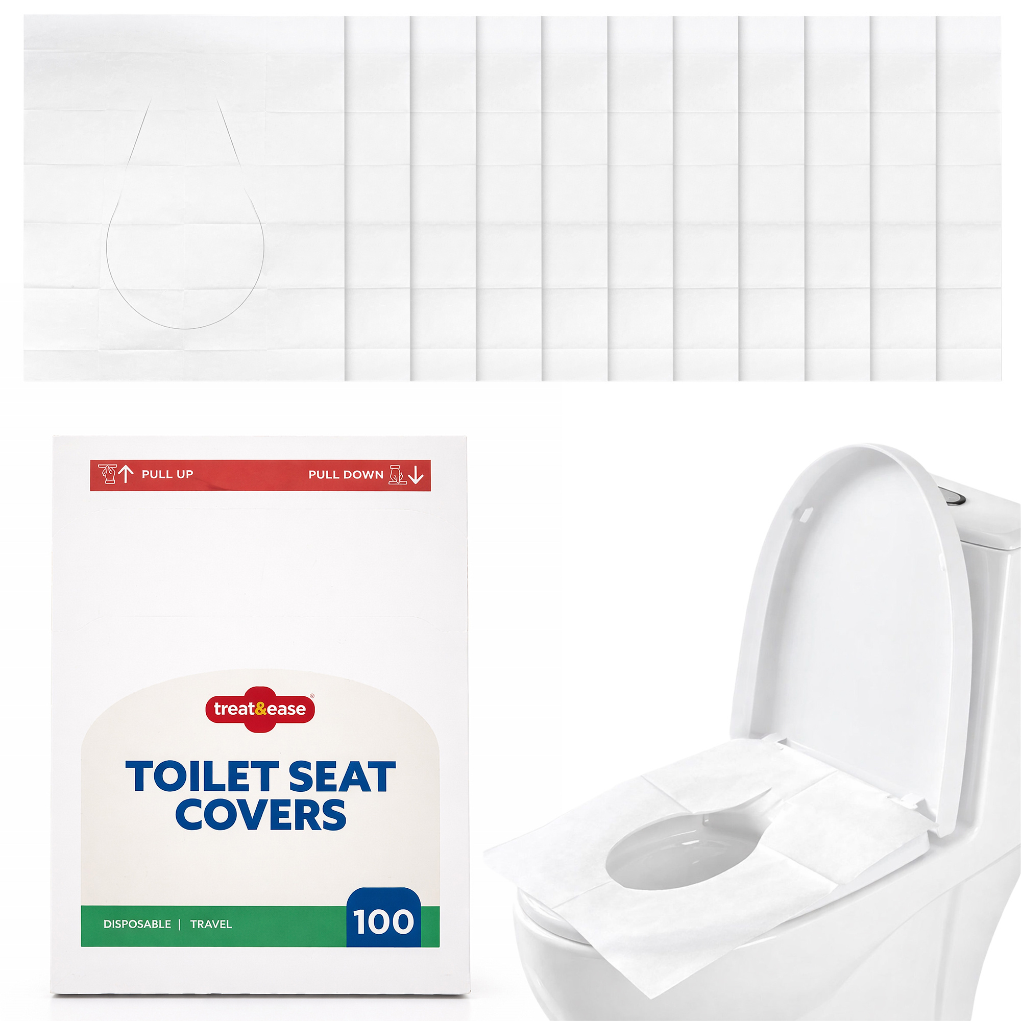 TEMU 100 Pack Disposable Toilet Seat Covers | Travel Toilet Seat Covers Disposable | Portable Bathroom Toilet Seat Liners | Public Restroom Hygiene