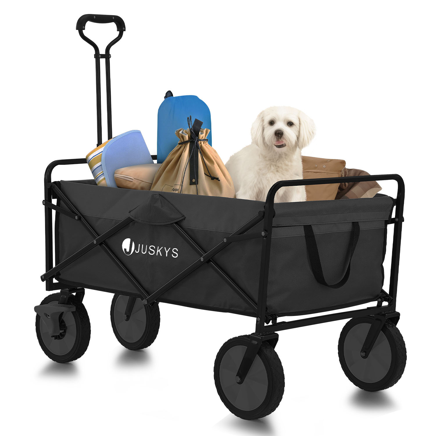 E-shop 100 kg Tragkraft - Transportwagen faltbar - Einkaufen, Outdoor & Camping - Getränkehalter - Strandwagen Faltbollerwagen Handwagen