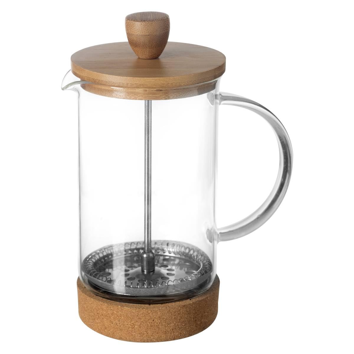 Glass And Bamboo Coffee Maker, 600 Ml, For 2 Pots Of Coffee Or Tea