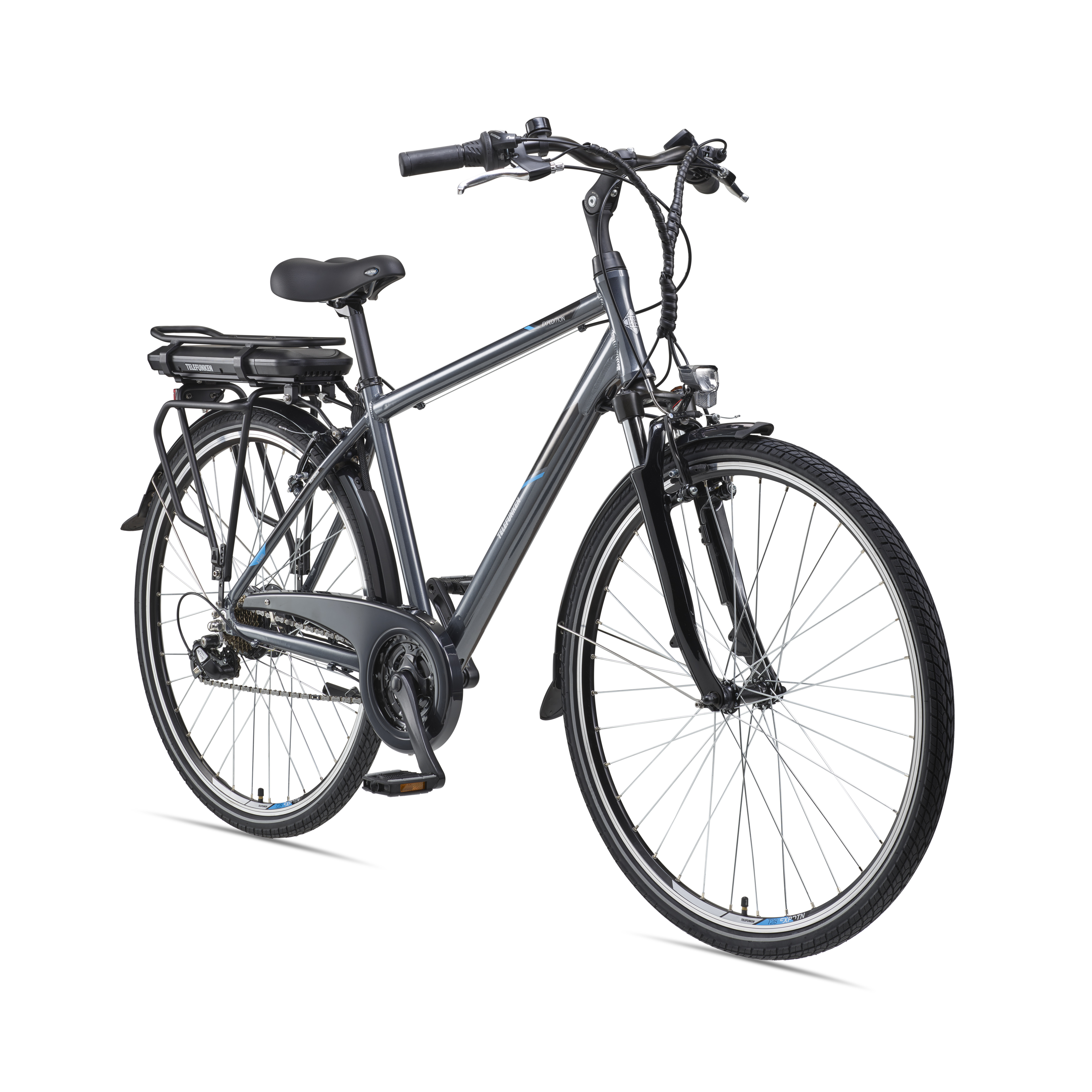 Image of Telefunken E-bike Men's Electric Bike Alu 28 Inches With 21-speed Shimano Chain Gear, Pedelec Trekking Bike With Rear Wheel Motor 250w 10.4ah, 36v Battery, Xt481 Expedition