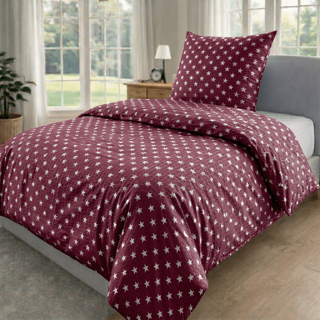 Light Summer Seersucker Bedding 135x200 Microfiber Bed Sheet Set, Crinkle Bed Sheet, 1 Bed Sheet Pillowcase 80x80 Cm, For Single Bed With Zipper.