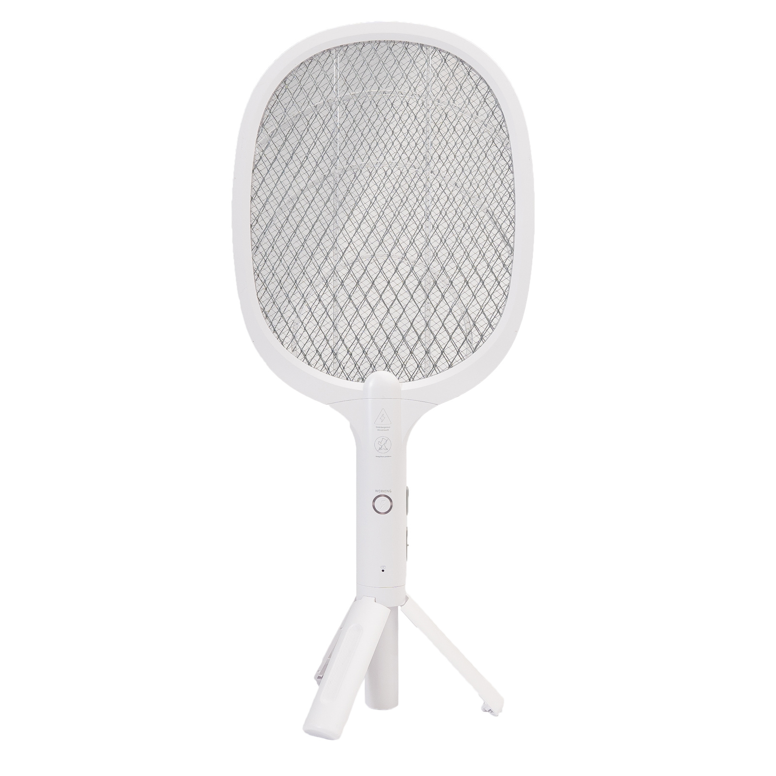 Image of 2 In 1 Electric Fly Swatter Extra Strong 3000v, Rechargeable Usb, Large Battery, With Stand, Uv , Led, Trap Insect Killer Tennis Racket Charging Base