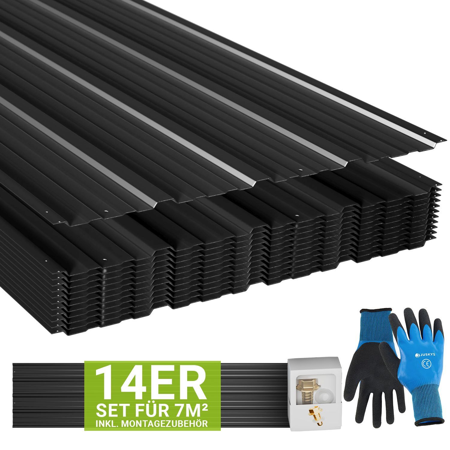 E-shop Profilblech Grau Grün, Verzinkter Stahl, UV-beständig und witterungsfest, 0,23 mm Materialstärke, inkl. Montagematerial