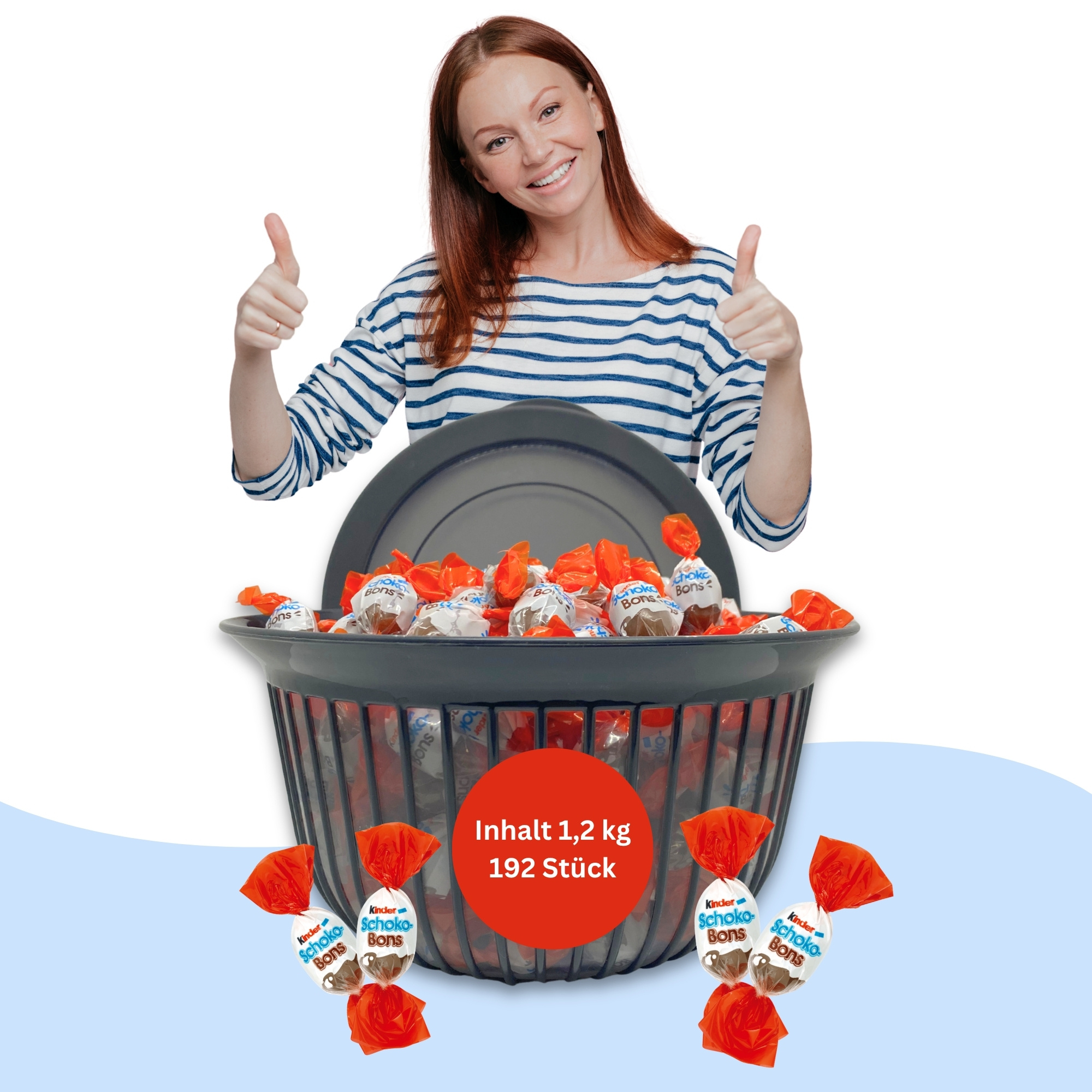 Image of Kids Chocolate Bons 1.2kg/192pcs In A Sweet Treat Box - 3000ml Storage Tin With Sweets - Gift Idea For Office Birthday