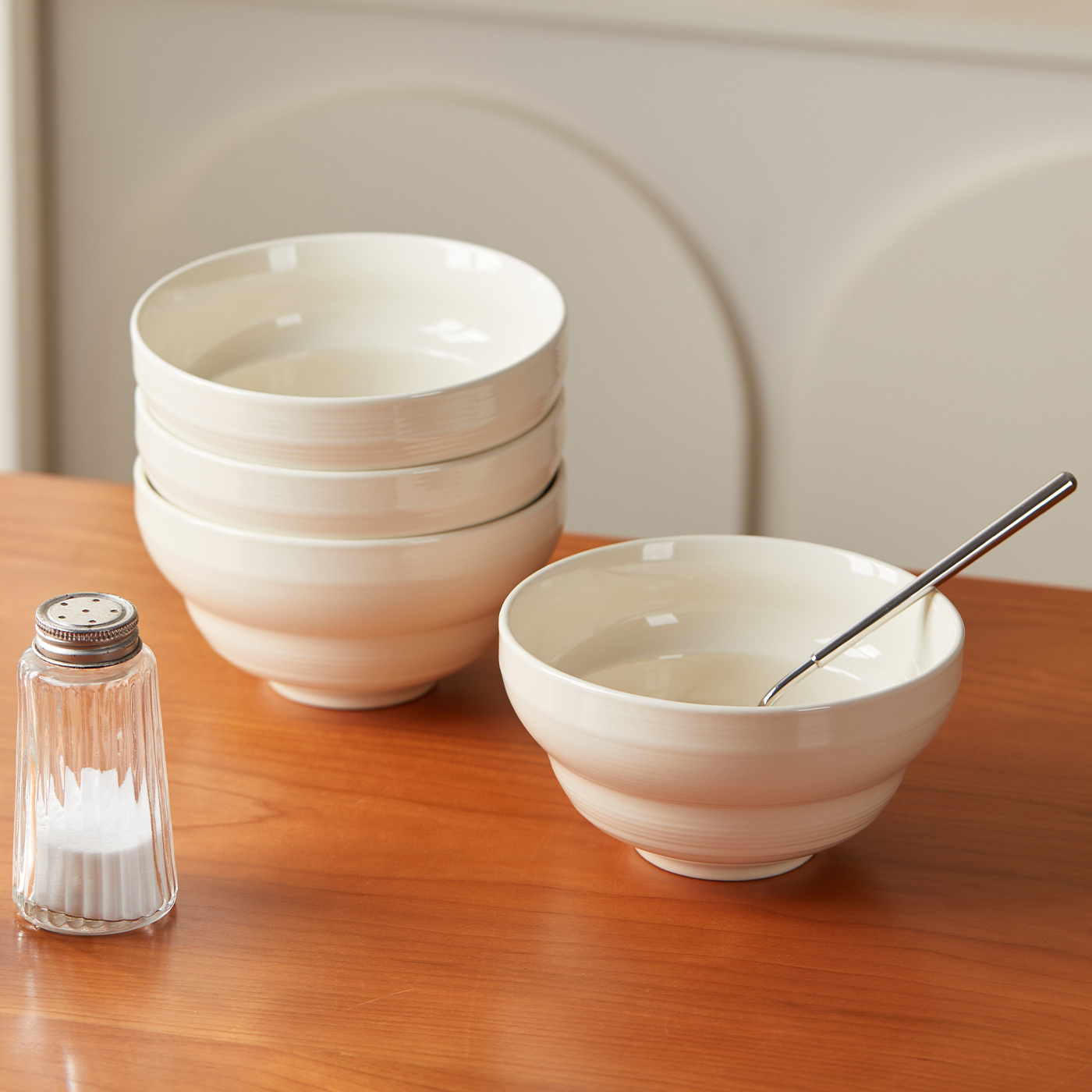 TEMU 4er, 6inch, Ø15,3cm, 800ml, Schüssel-Set, Geschirrset, Dessertschüssel, Obstschüssel, Müslischüssel, Snackschüssel, Eisschüssel, geeignet für