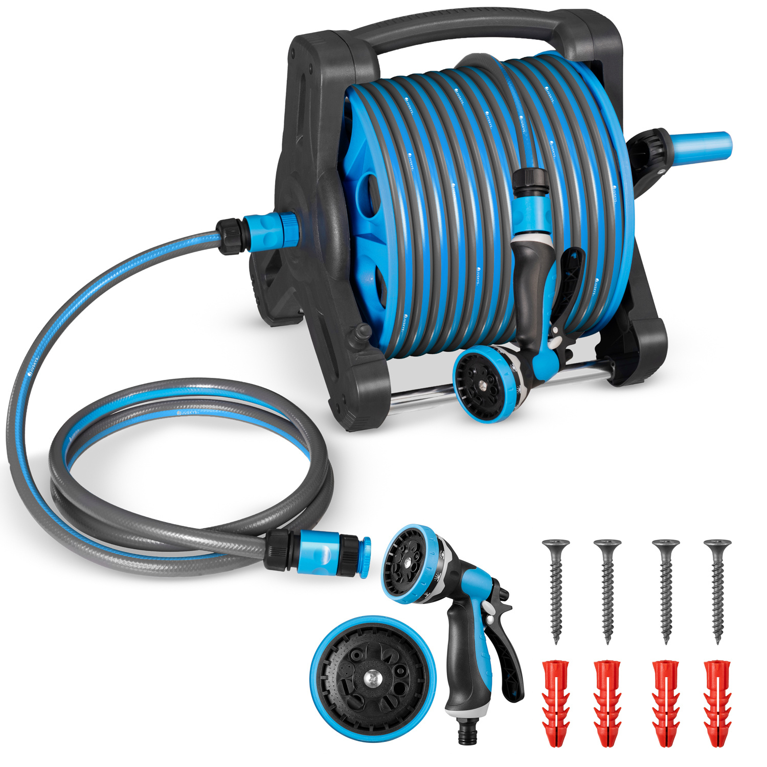 E-shop Schlauchtrommel Basic mit 30m Wasserschlauch & Multifunktionshandbrause
