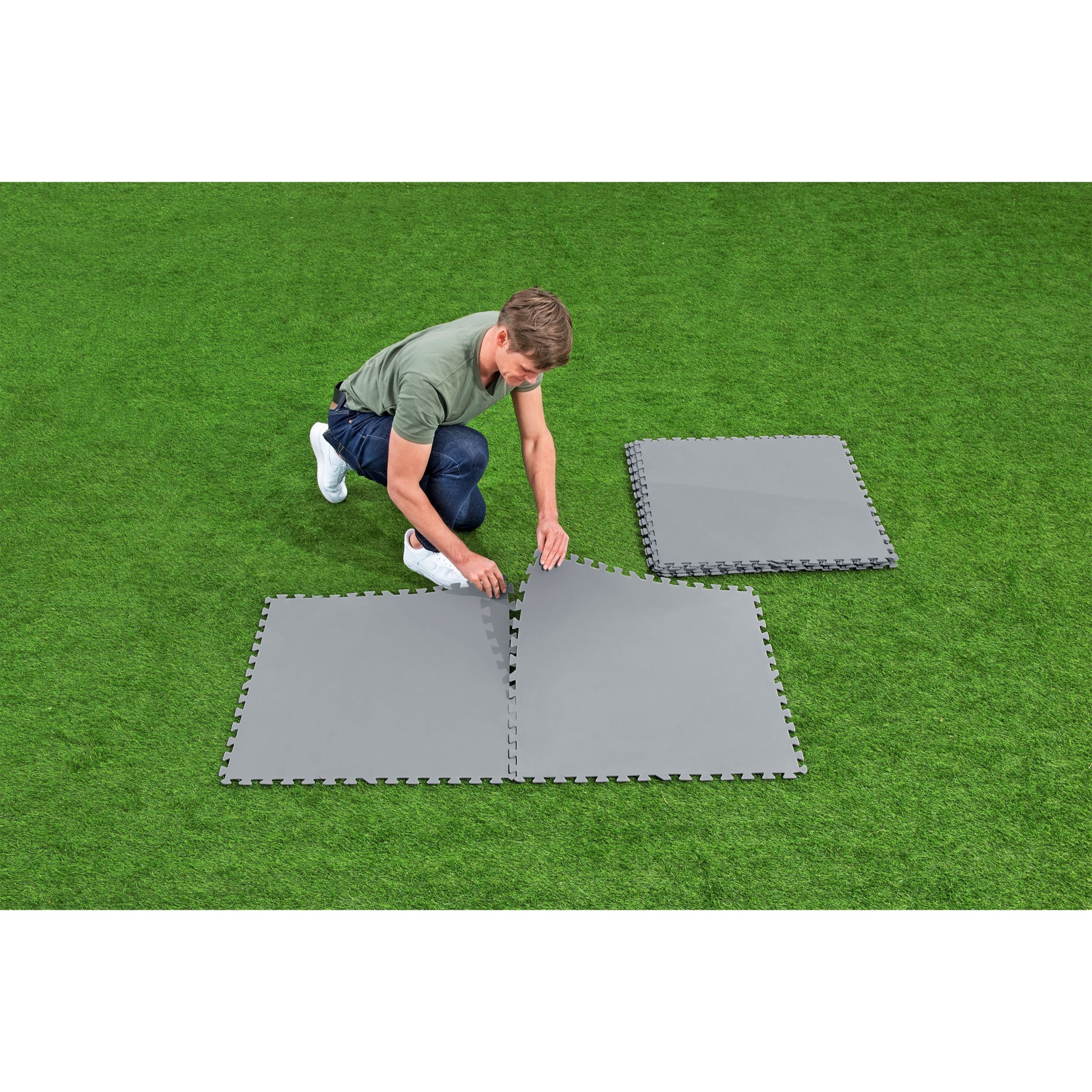 Pool Floor Protection Mat Set, 9 X 78 X 78 Cm, Gray, For Above-ground Pools