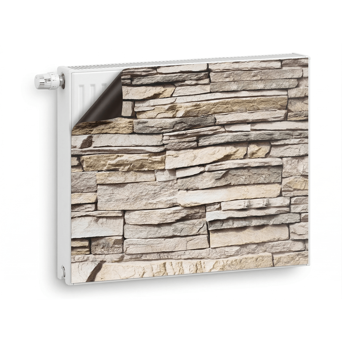 Image of Premium Stone-look Magnetic Radiator Cover – Heat Resistant 100x60 Cm – Radiator Panel, Magnetic Radiator Film, Energy