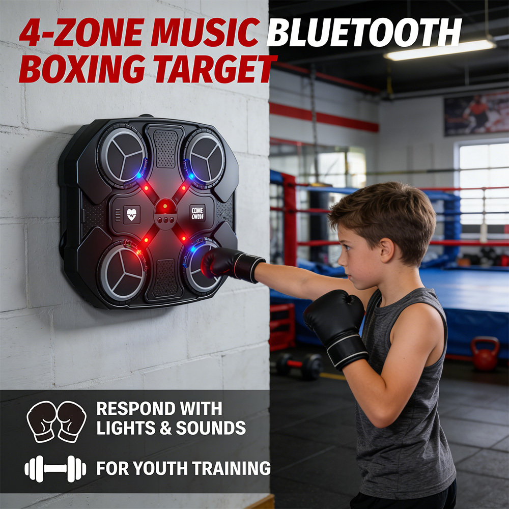 E-shop Musik-Boxmaschine, wandmontiertes intelligentes Boxsackpolster, Box-Trainings-Workout-Gerät mit Boxhandschuh, lustiges Heim-Fitnessgerät für
