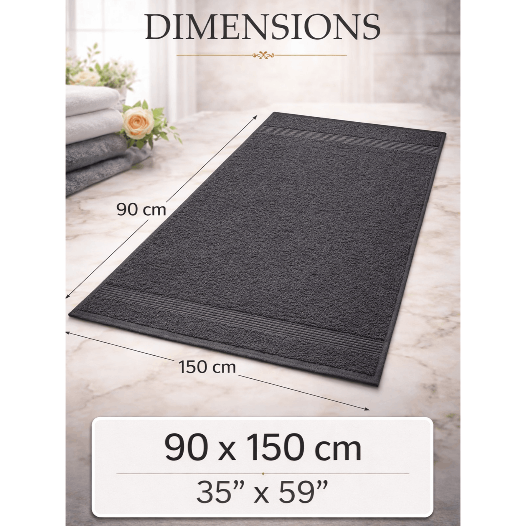 Premium Bath Sheets Set, Large Cotton Bath Towels, 90x150 cm