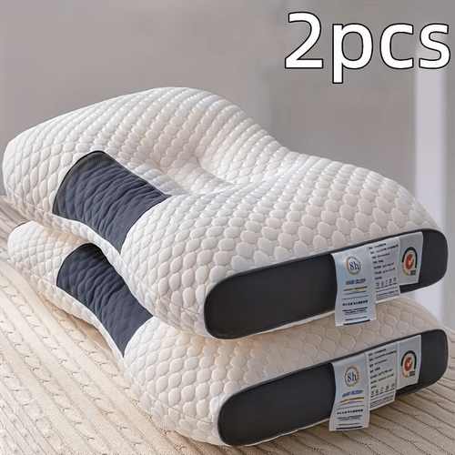 1/2pcs Sleep Pillow, Design, Soft High Bounce Non-Collapsing Pillow, Hypoallergenic, Zipper Closure, Machine Washable, Breathable & Comfortable, Multipurpose Bed Pillow for Adults
