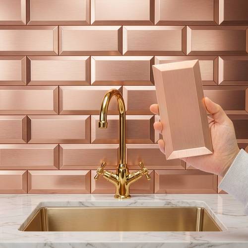 100pcs peel and stick backsplash tiles 3d textured metal stick on subway wall tiles for kitchen back bathroom laundry 5 x 15 cm stainless