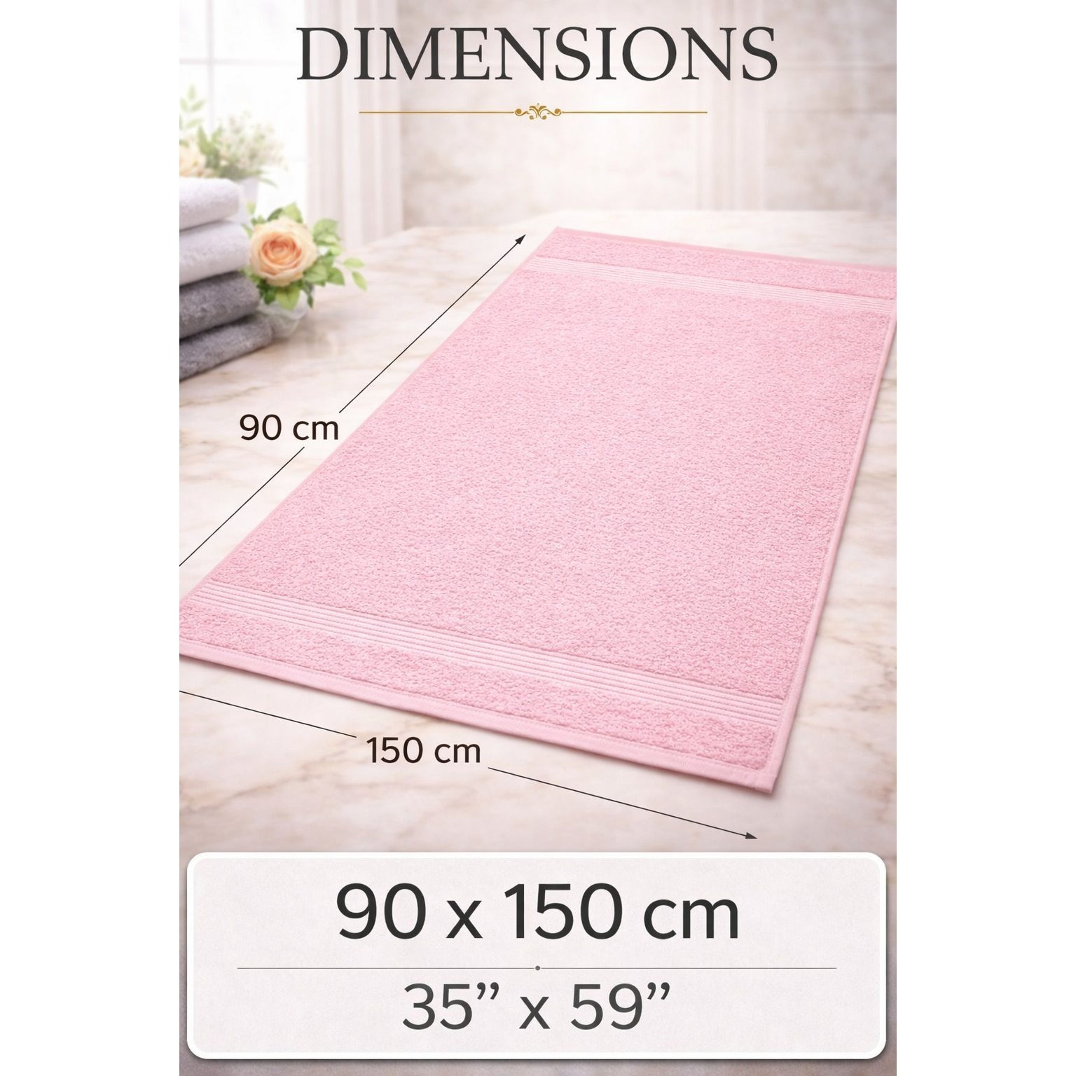 Premium Bath Sheets Set, Large Cotton Bath Towels, 90x150 cm