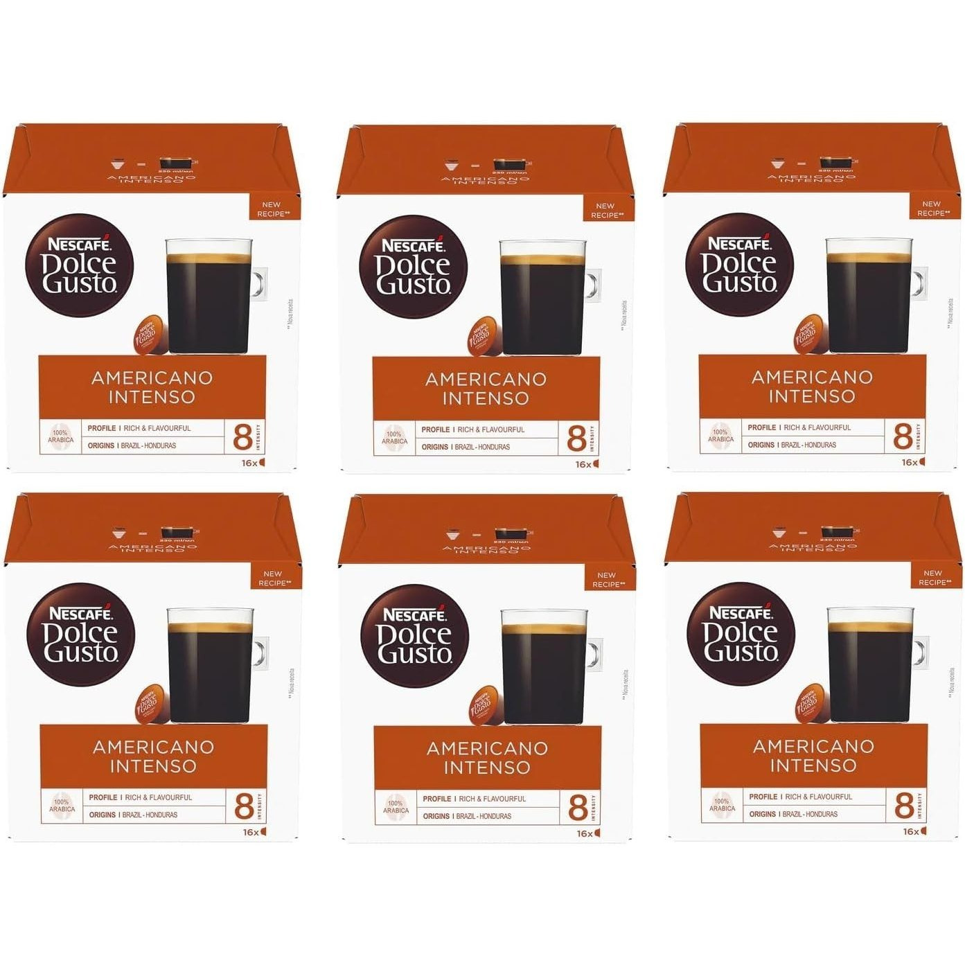 TEMU Nescafé Dolce Gusto Americano Intenso X16 Coffee Pods (pack Of 6, Total 96 Capsules)