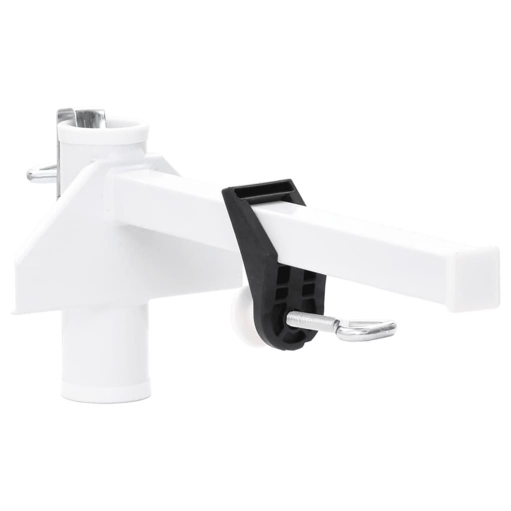 Image of Vidaxl Sun Umbrella Holder, Sun Umbrella Mount For Balcony, Umbrella Holder For Balcony Railing, Balcony Umbrella Stand, White 38mm Steel