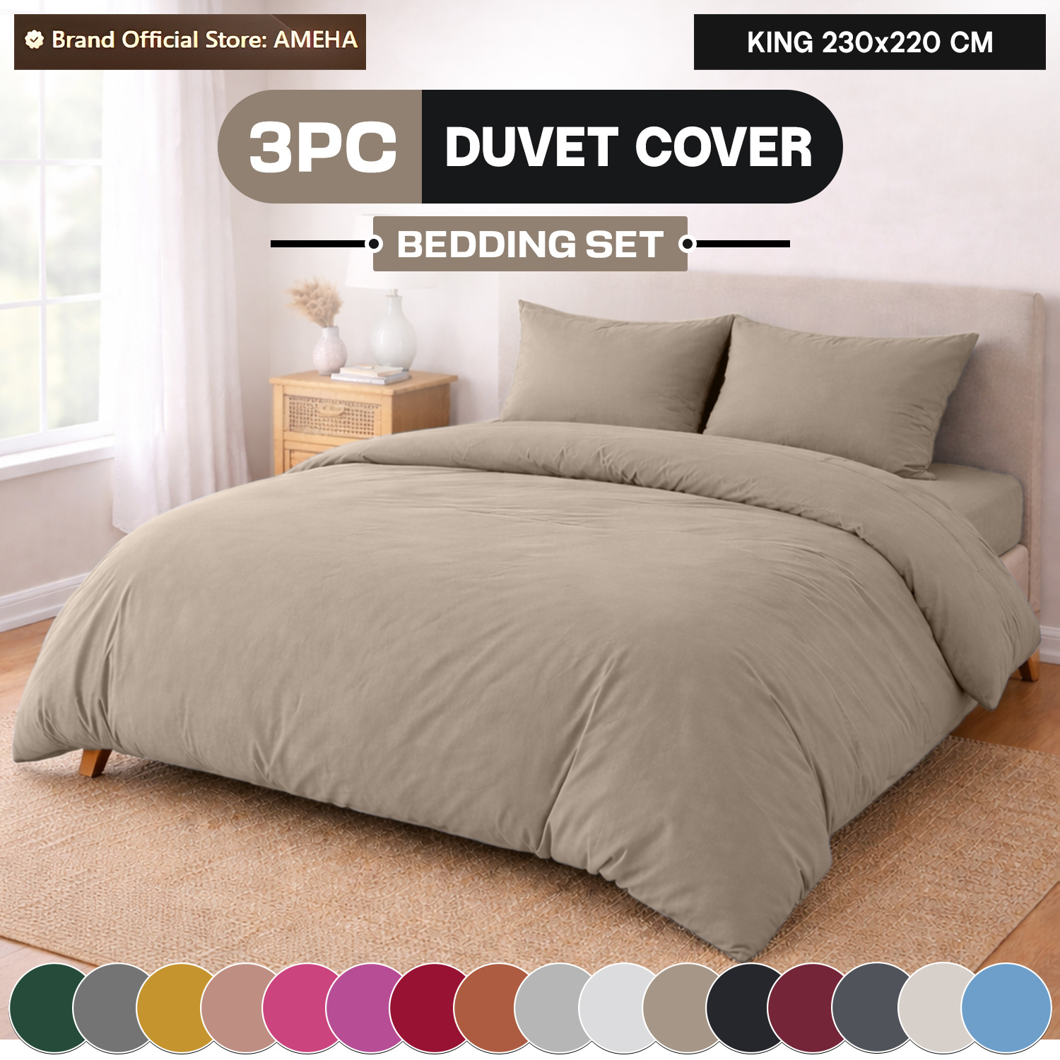 TEMU 3pcs Solid Color Duvet Cover Set – Ultra Soft & Breathable Microfiber Bedding Set With Pillowcase, Cozy & Durable Fabric, Machine Washable,