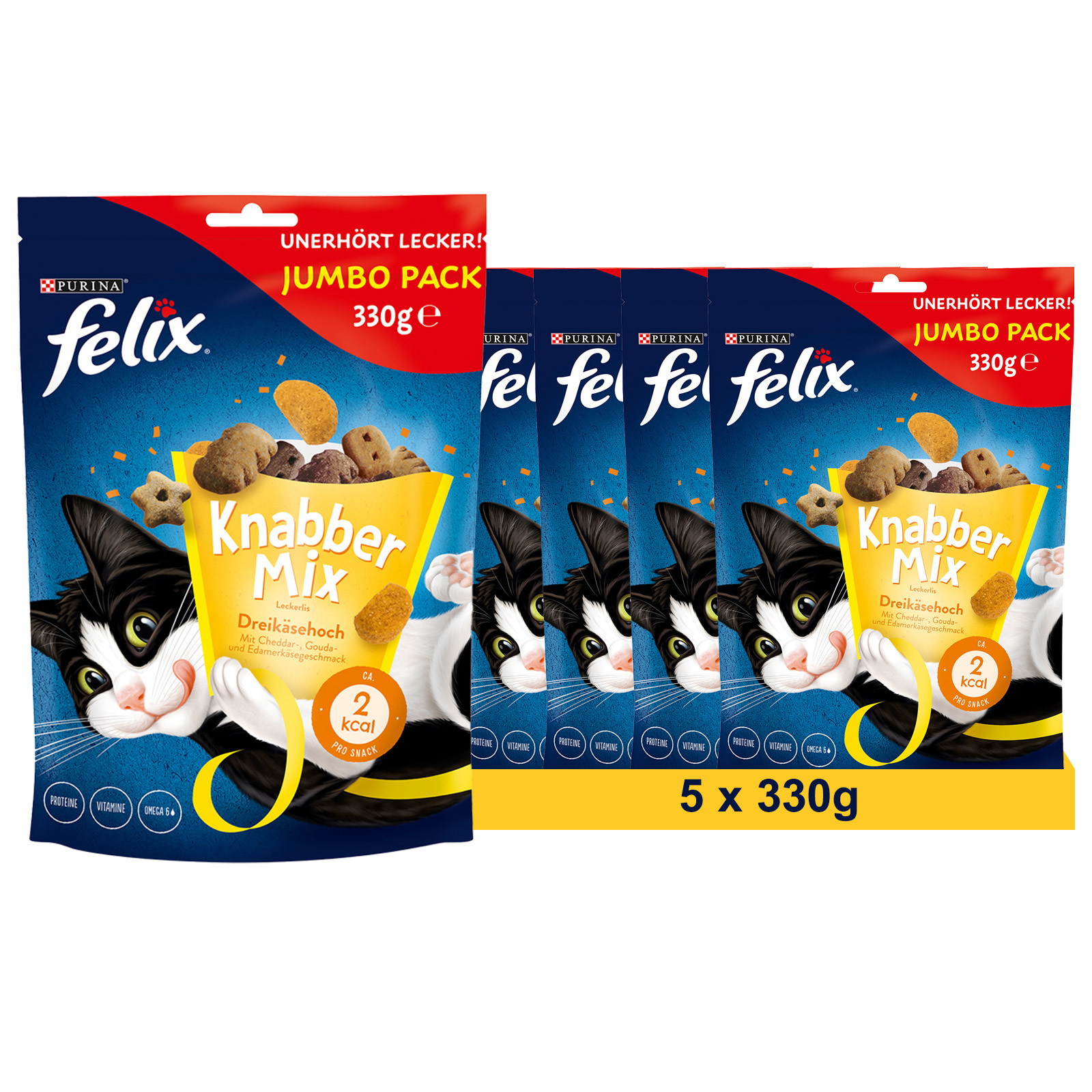 Felix Crunchy Cat Snack 3 Cheese Mix