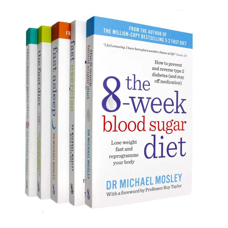 TEMU Dr Michael Mosley 5 Books Collection Set (the 8-week Blood Sugar Diet, Fast Asleep, The Fast Diet, The Clever Guts Diet & Fast Exercise)