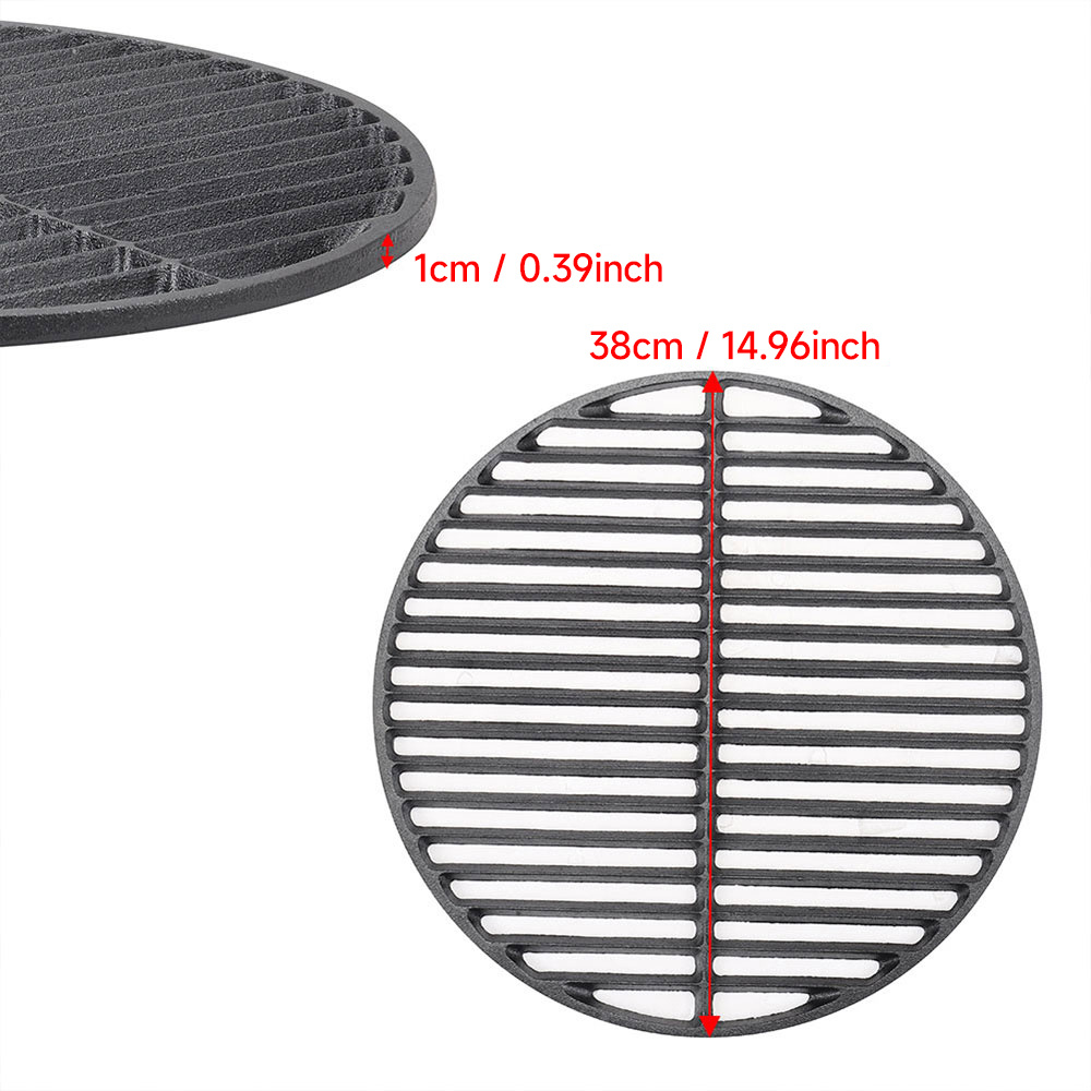 TEMU 1pc Iron Grill Pan Barbecue Grill Double-sided Grill Dinner Pan Picnic Grill Pan With 2 Handles Suitable For Kitchen Picnics And Camping Cooking
