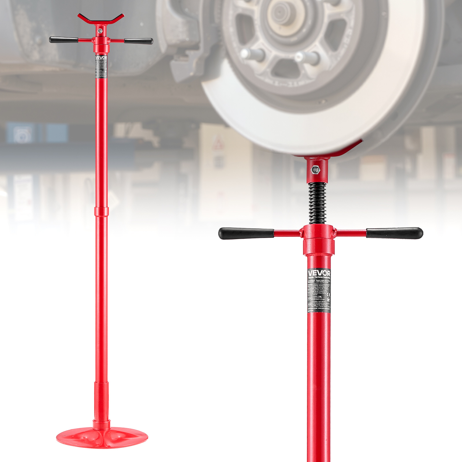 TEMU Soporte de elevación VEVOR, soporte de gato de elevación de 1/2 , elevación de 1372 a 2130 mm, mango giratorio con rodamiento, tornillo
