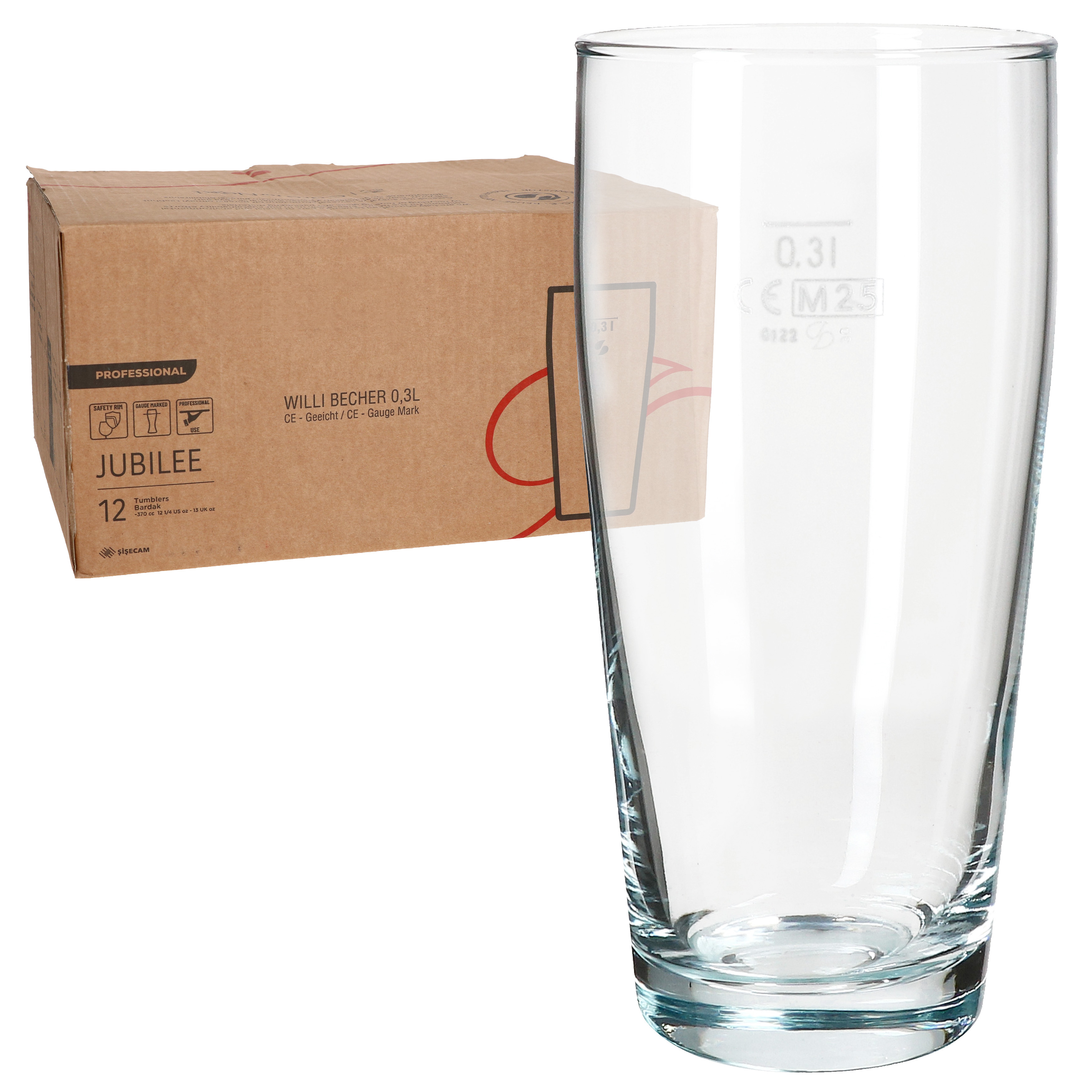 12-piece Set Mugs 0.3 L Calibrated Beer Glass Drinking Glass For Cocktails And Drinks