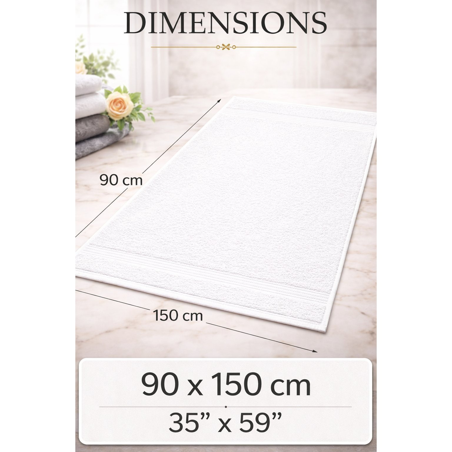 Premium Bath Sheets Set, Large Cotton Bath Towels, 90x150 cm