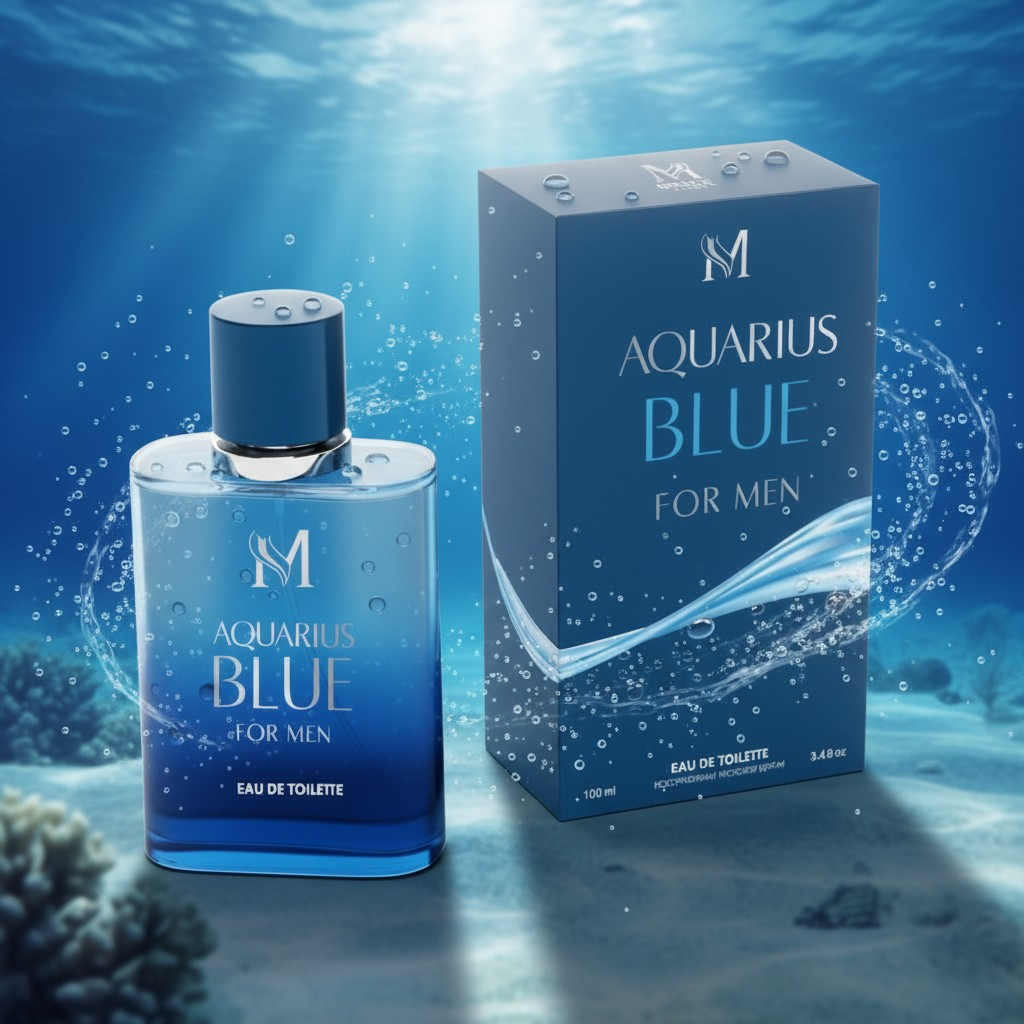 Image of Everlyx - Aquarius Blue By Montage Brands, 100ml - Fresh Men's Fragrance With Aquatic Notes And A Soft Base, Clean And Scent Ideal For Daily Use, Light And Feel Perfect For Spring And Summer
