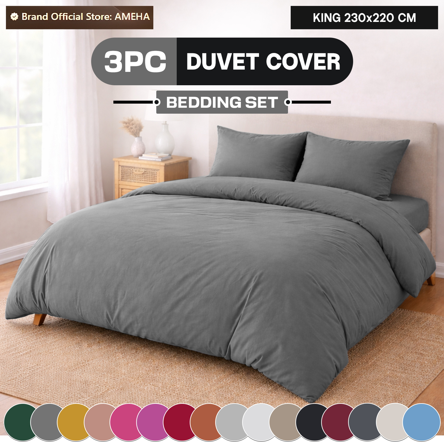 TEMU 3pcs Solid Color Duvet Cover Set – Ultra Soft & Breathable Microfiber Bedding Set With Pillowcase, Cozy & Durable Fabric, Machine Washable,