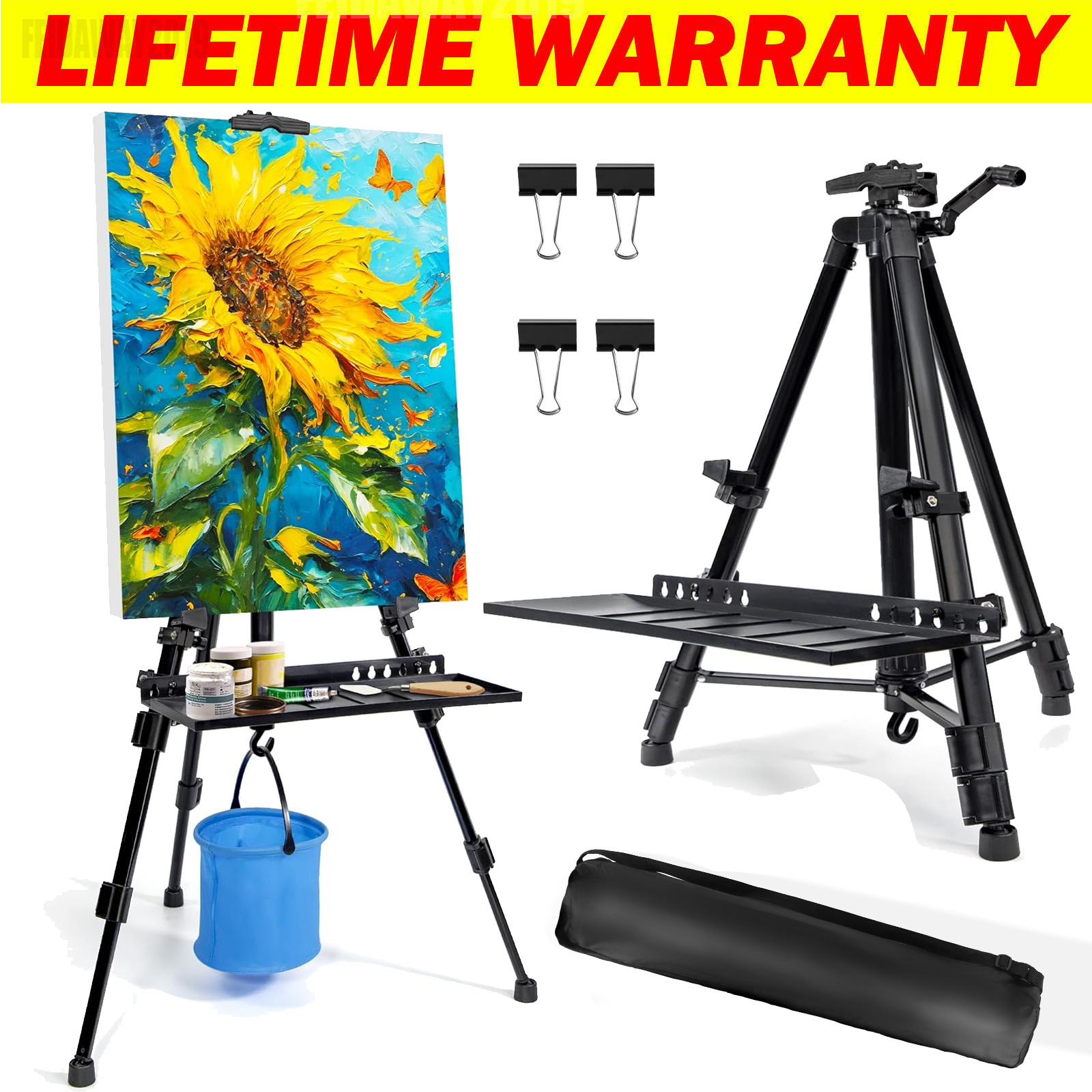 Folding Painting Easel For Adults Adjustable Artist Easel Stand 50-155cm, Aluminium Tripod With Folding Legs & Portable Bag, Art Display Easel For , Home Use